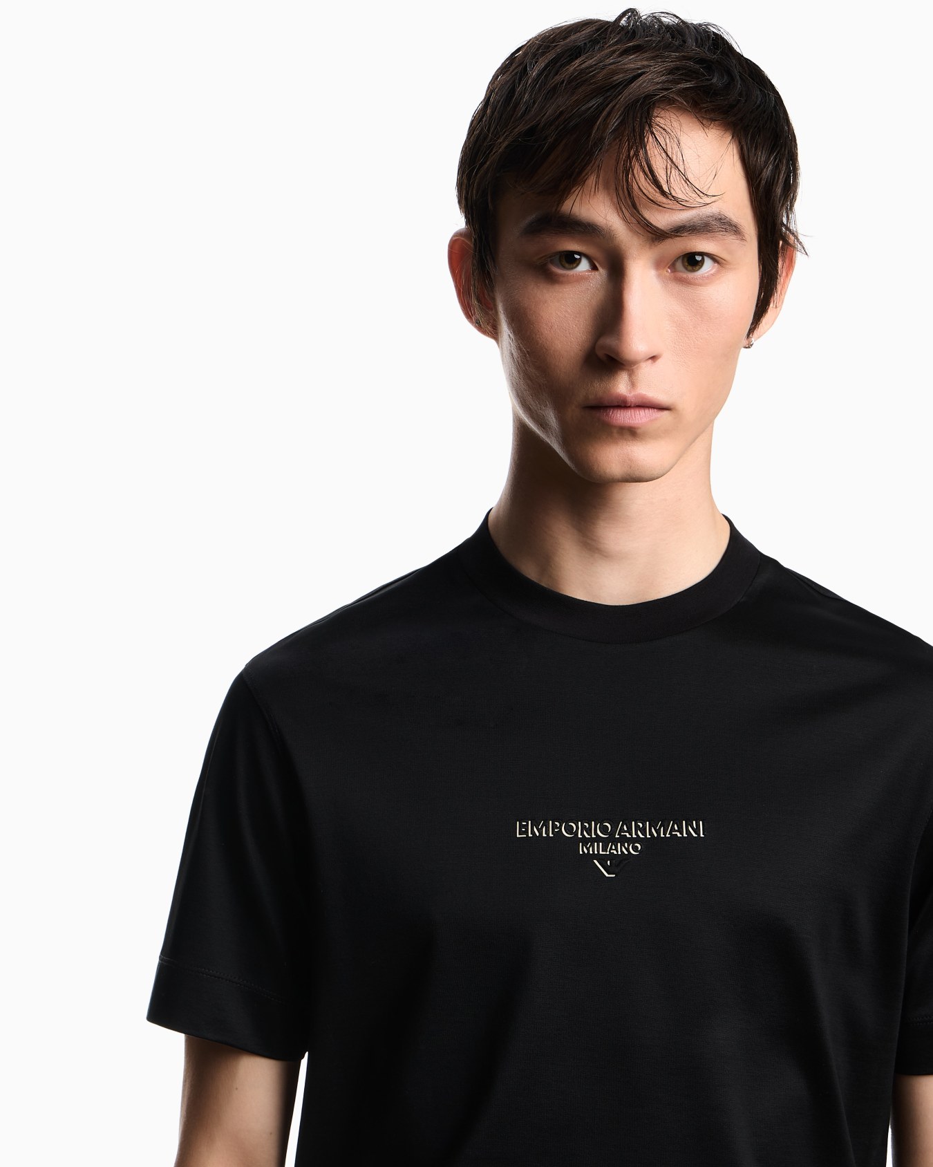 Lyocell blend jersey T-shirt with 3D-effect logo Slide 4