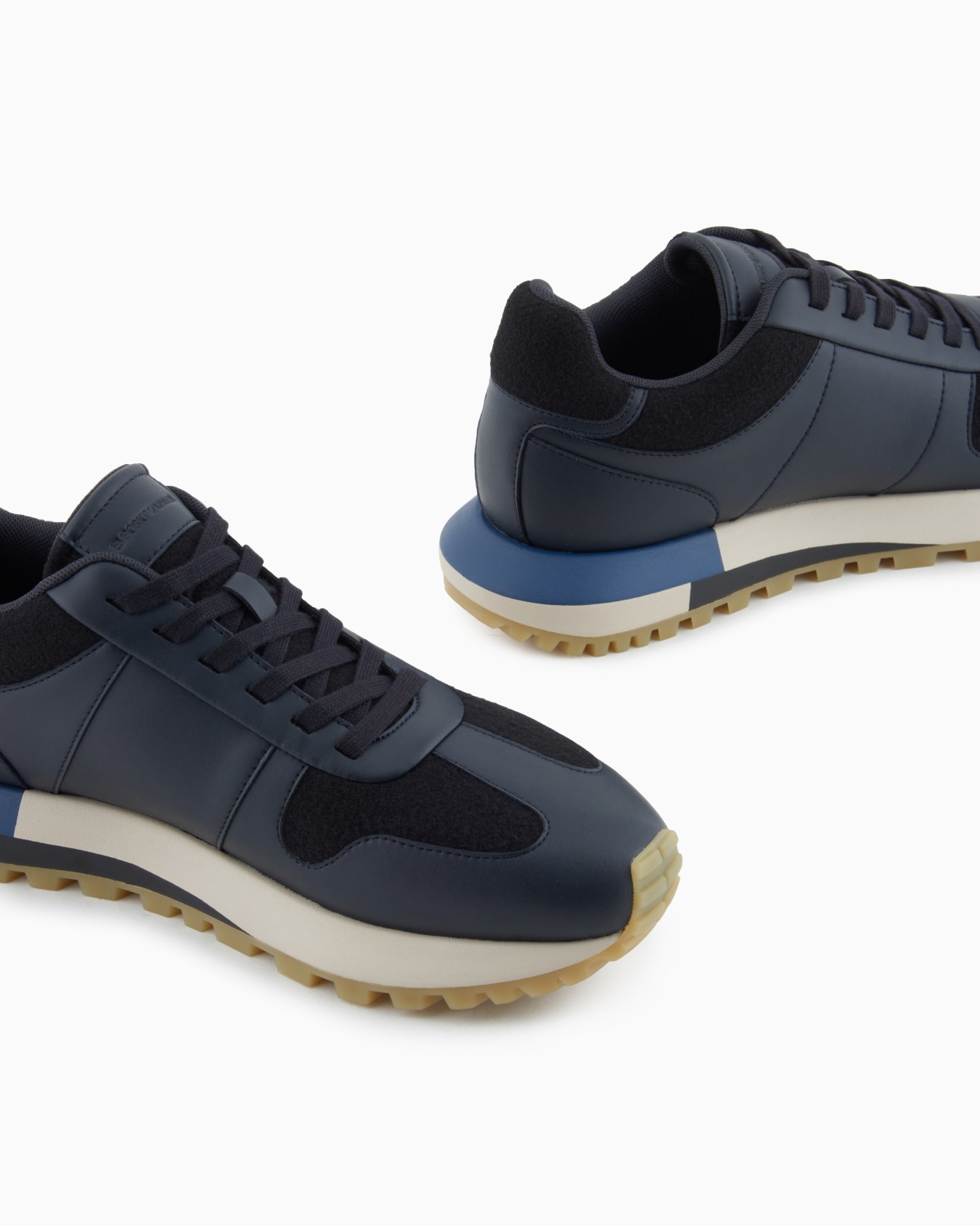 Leather sneakers with felt details Slide 4