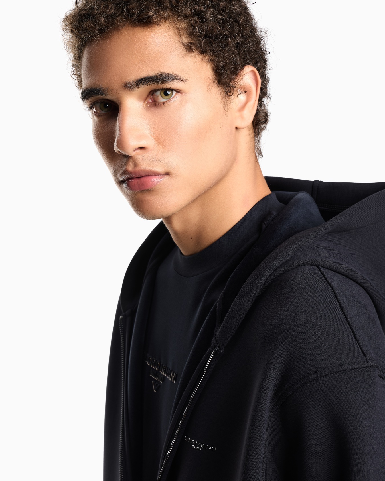 ASV Lyocell-blend bonded jersey zip-up sweatshirt with hood Slide 4
