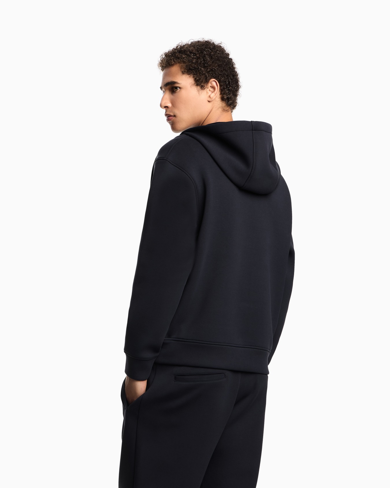 ASV Lyocell-blend bonded jersey zip-up sweatshirt with hood Slide 2