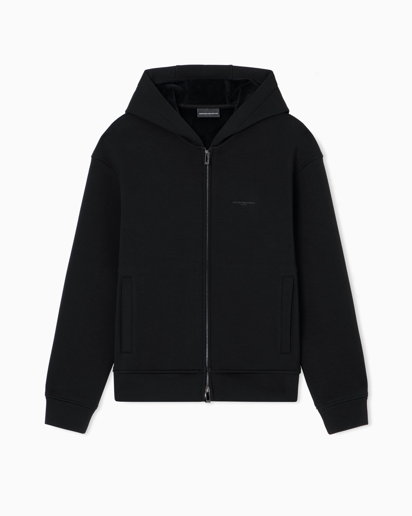ASV Lyocell-blend bonded jersey zip-up sweatshirt with hood Slide 0