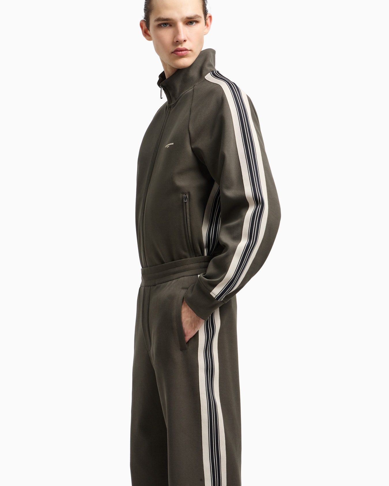 ASV full-zip sweatshirt in jersey with contrasting bands Slide 4
