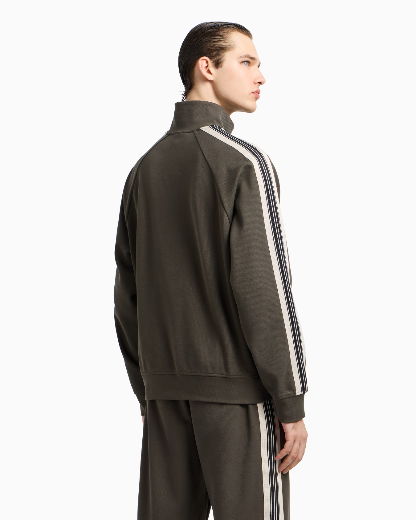 ASV full-zip sweatshirt in jersey with contrasting bands Slide 2