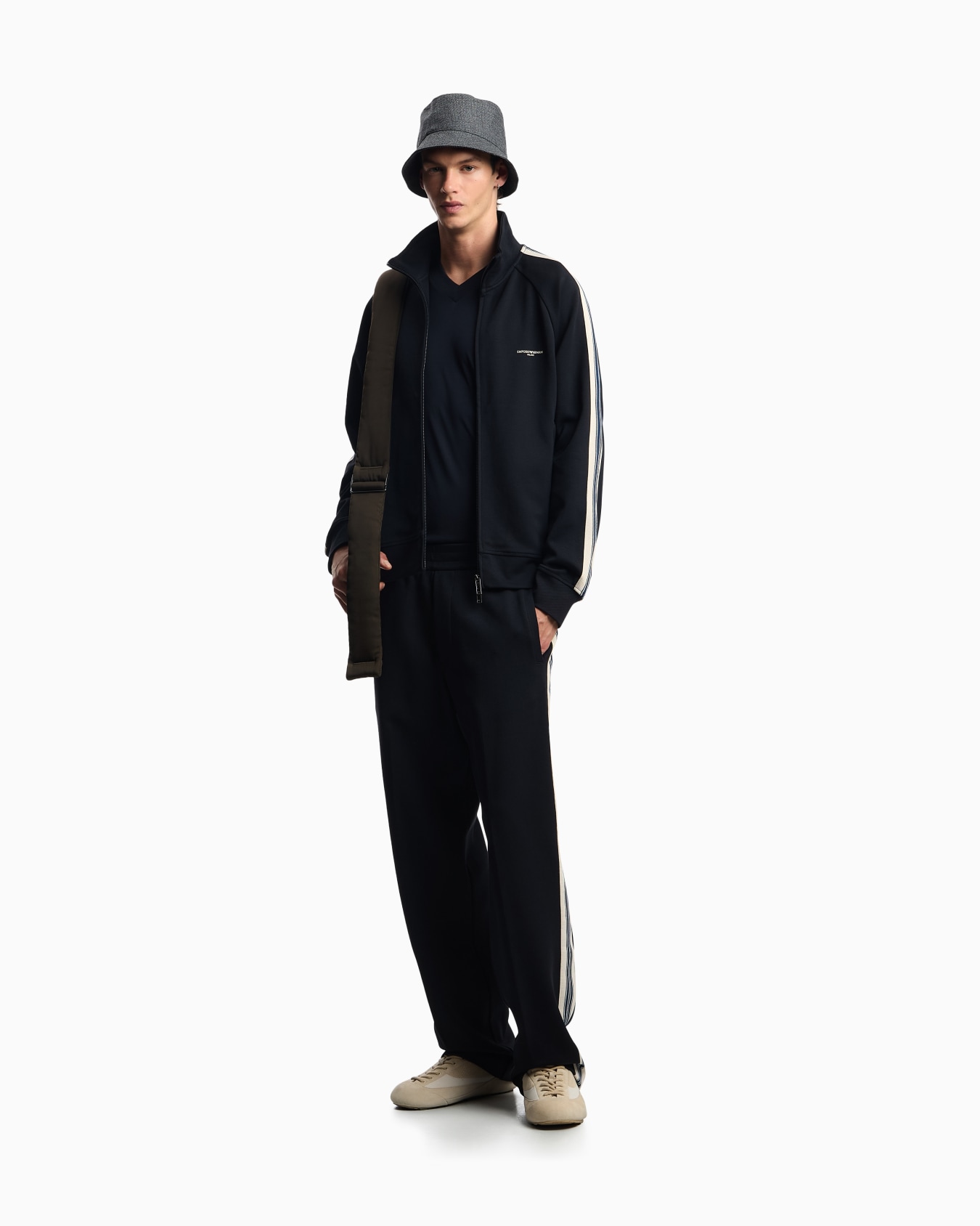 ASV full-zip sweatshirt in jersey with contrasting bands Slide 1
