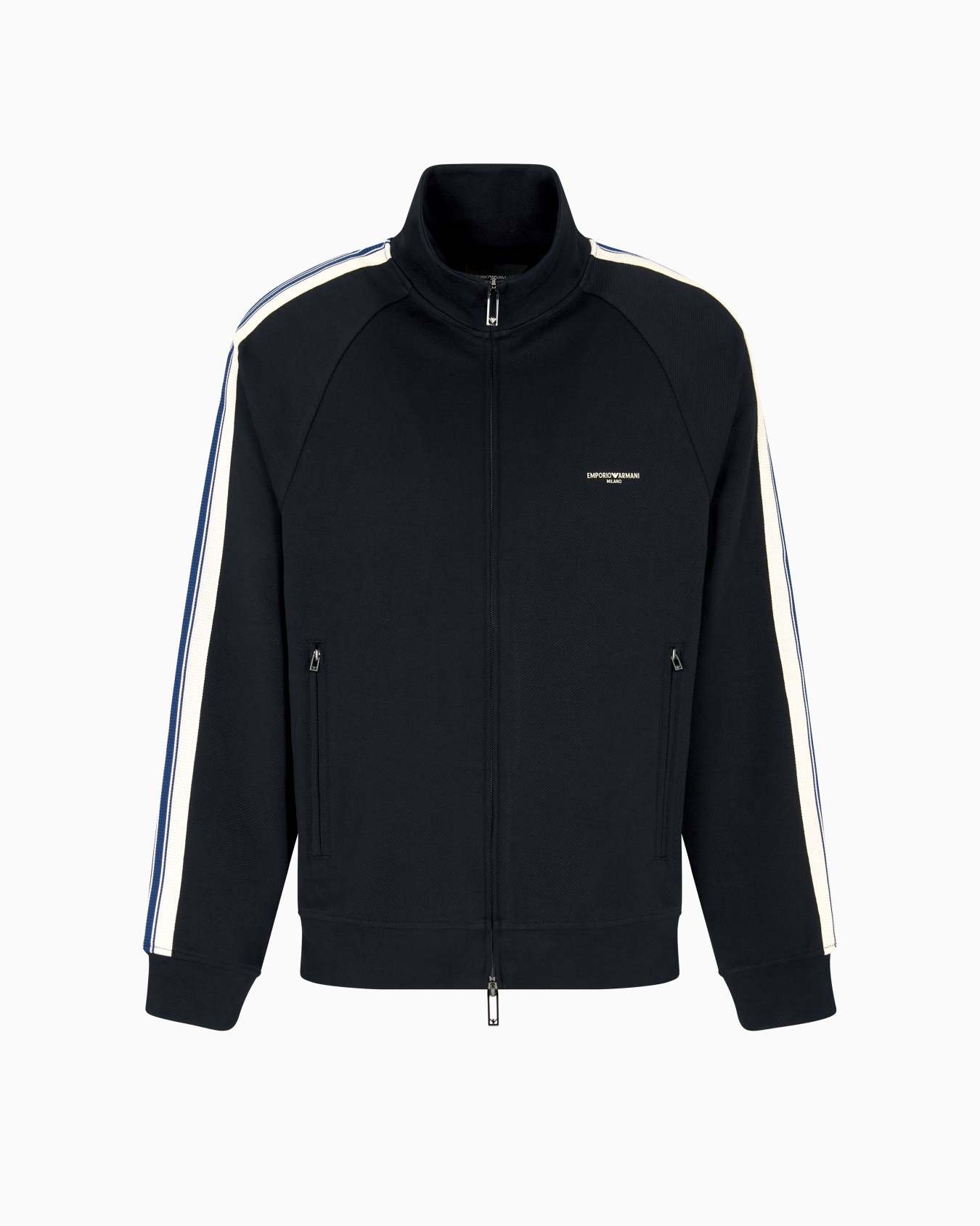 ASV full-zip sweatshirt in jersey with contrasting bands Slide 0