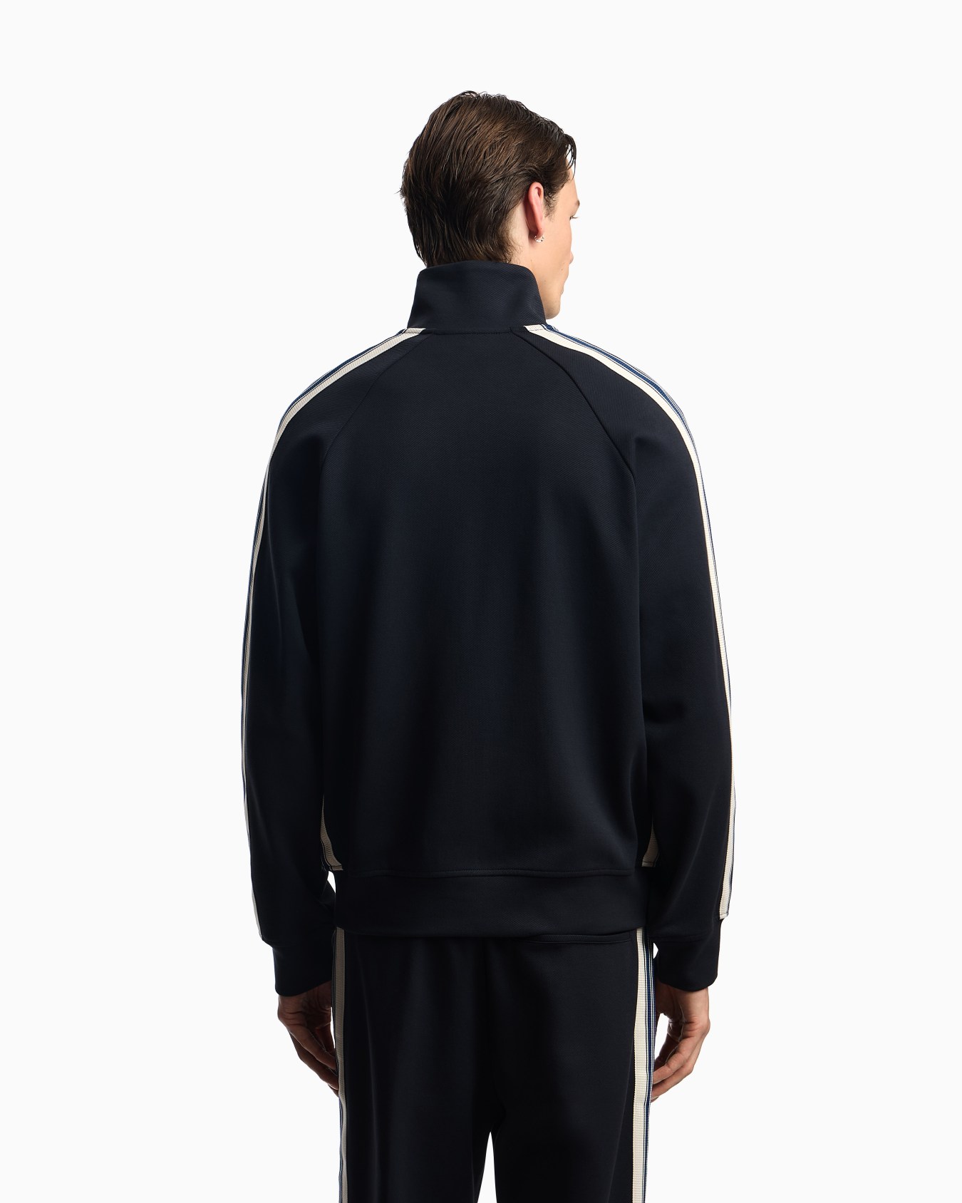ASV full-zip sweatshirt in jersey with contrasting bands Slide 2