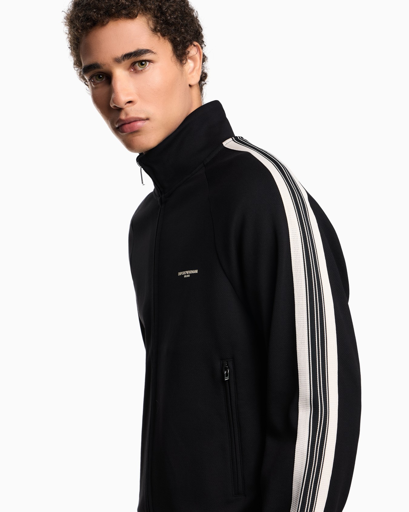 ASV full-zip sweatshirt in jersey with contrasting bands Slide 4