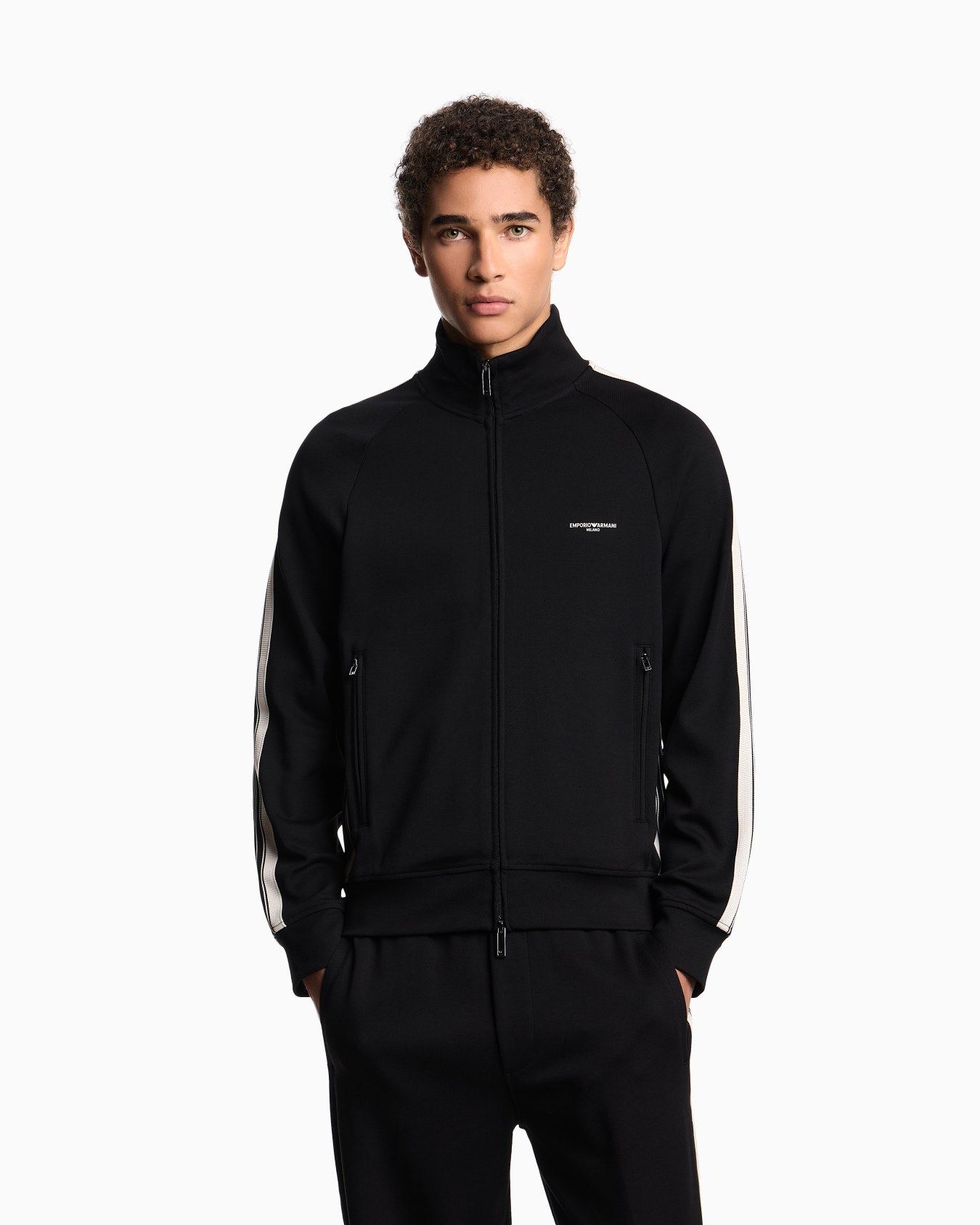 ASV full-zip sweatshirt in jersey with contrasting bands Slide 3