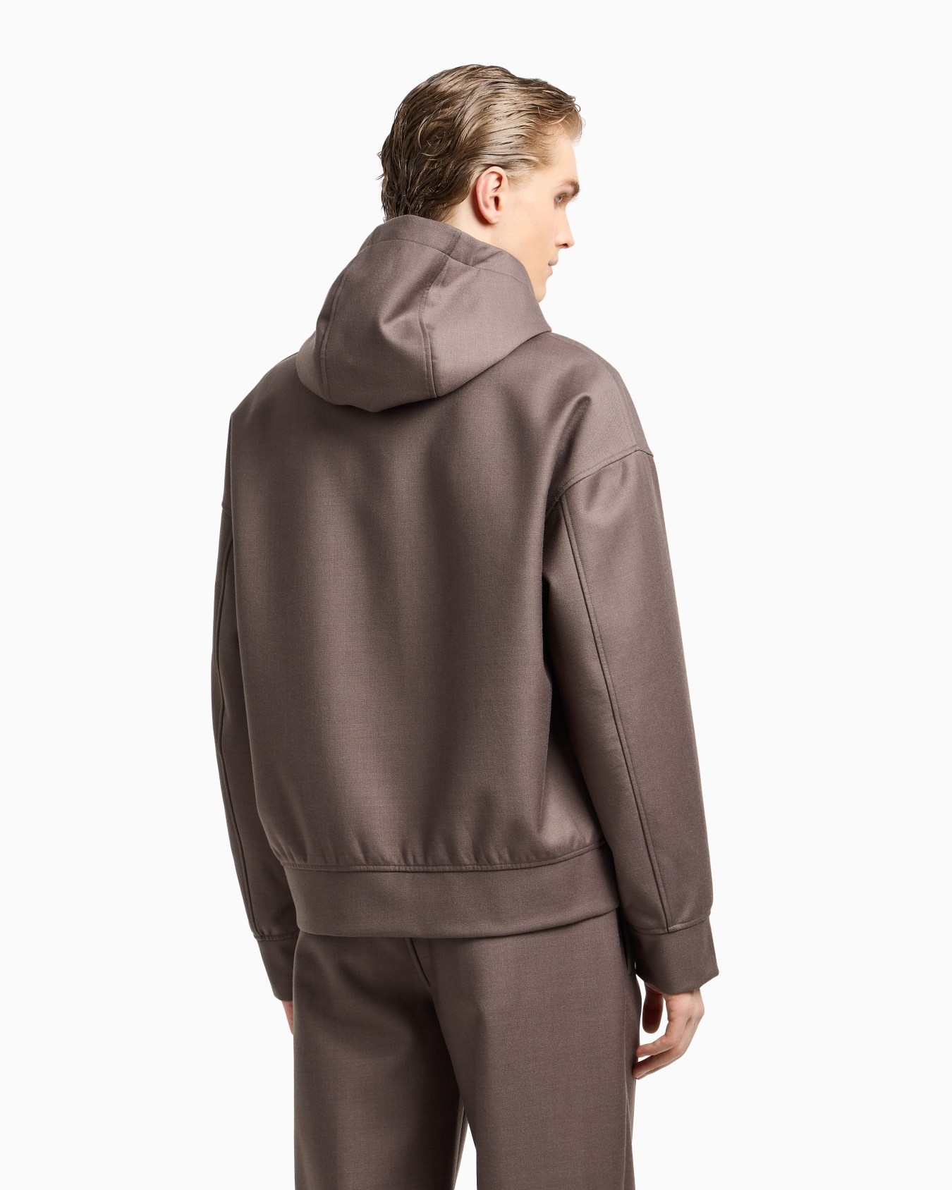 Sweat-shirt à capuche et fermeture zippée en laine froide Diapositive 3