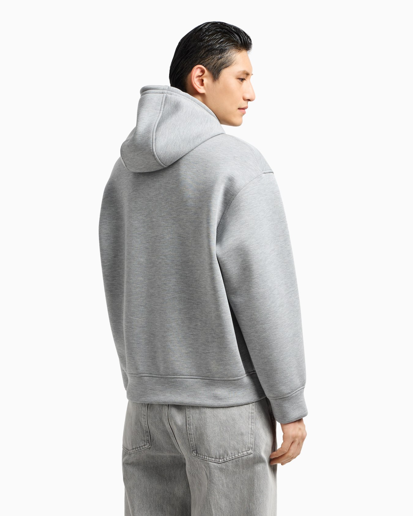Double-jersey hooded sweatshirt with oversized eagle embroidery Slide 2