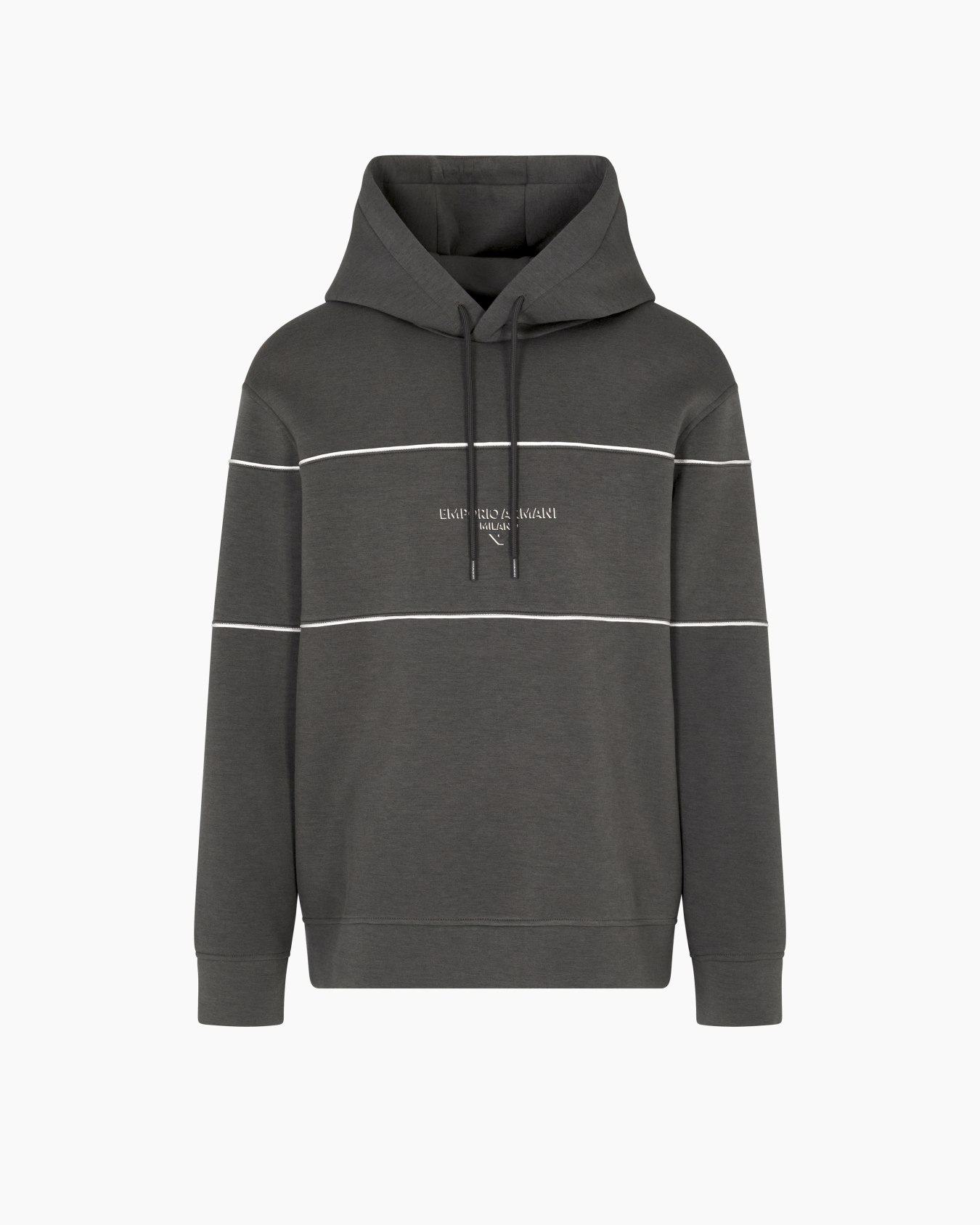 Double-jersey hooded sweatshirt with 3D-effect logo Slide 0