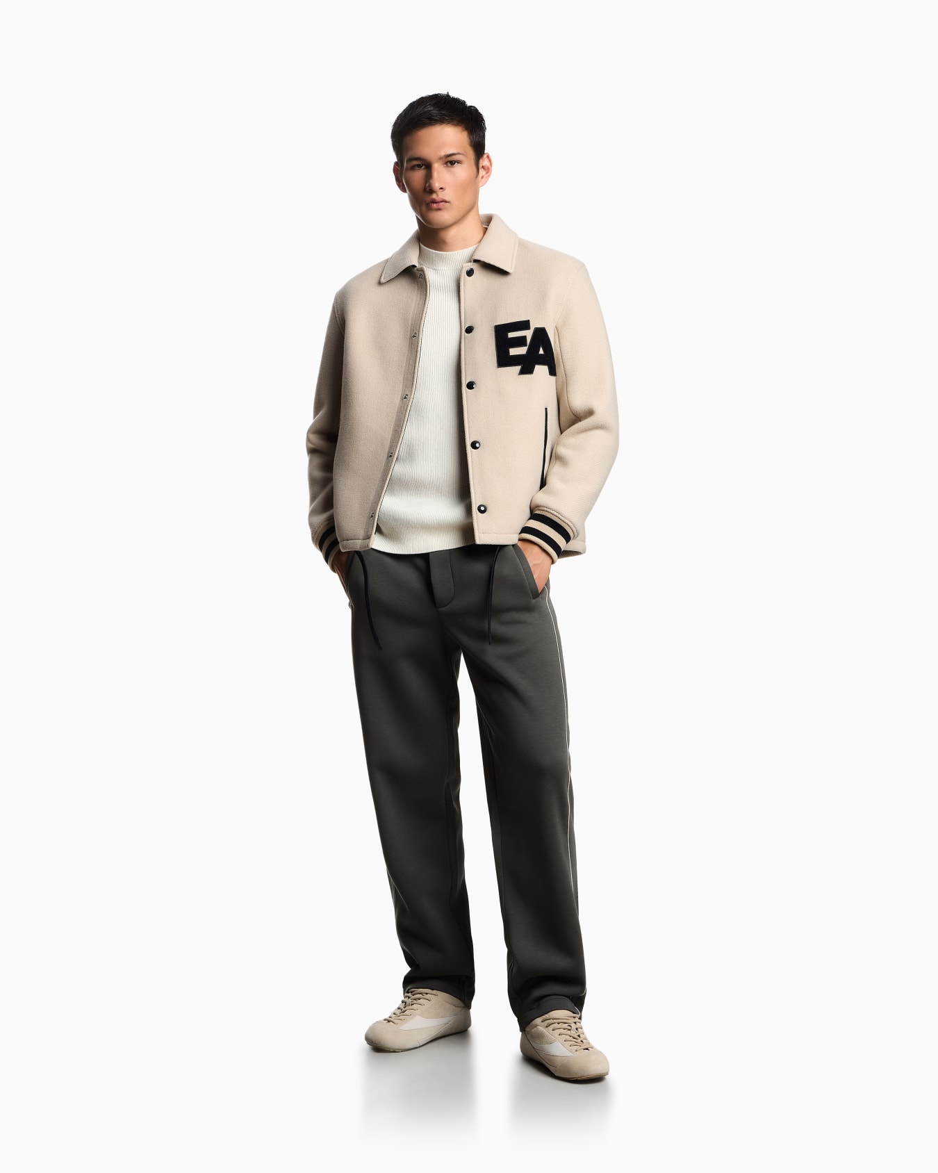 Pantalon en jersey double avec passepoil Diapositive 1