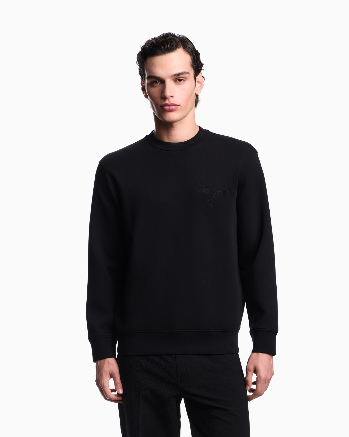 Sweat-shirt en jersey double avec grande broderie ASV Diapositive 3