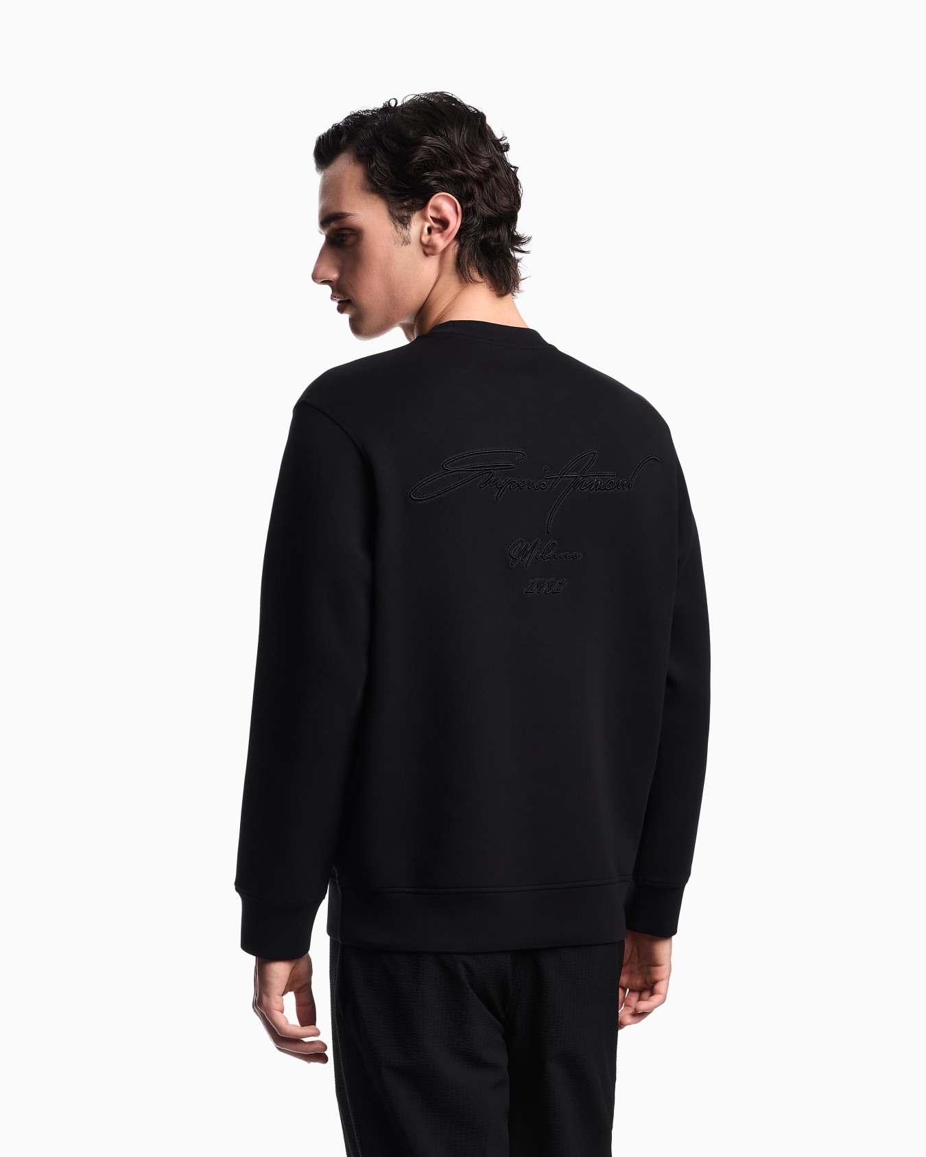 Sweat-shirt en jersey double avec grande broderie ASV Diapositive 2