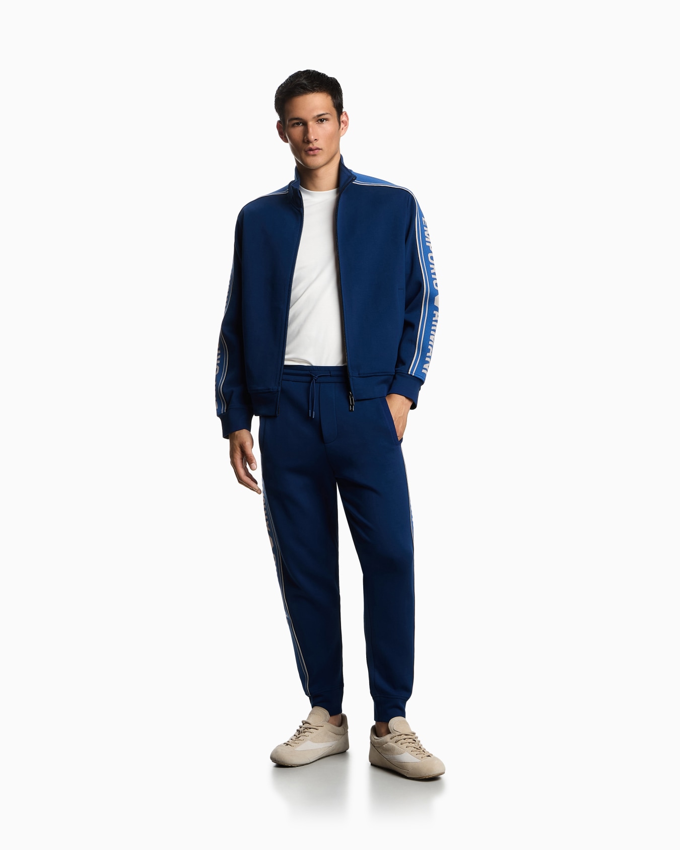 ASV double-jersey full-zip sweatshirt with logo stripe Slide 1