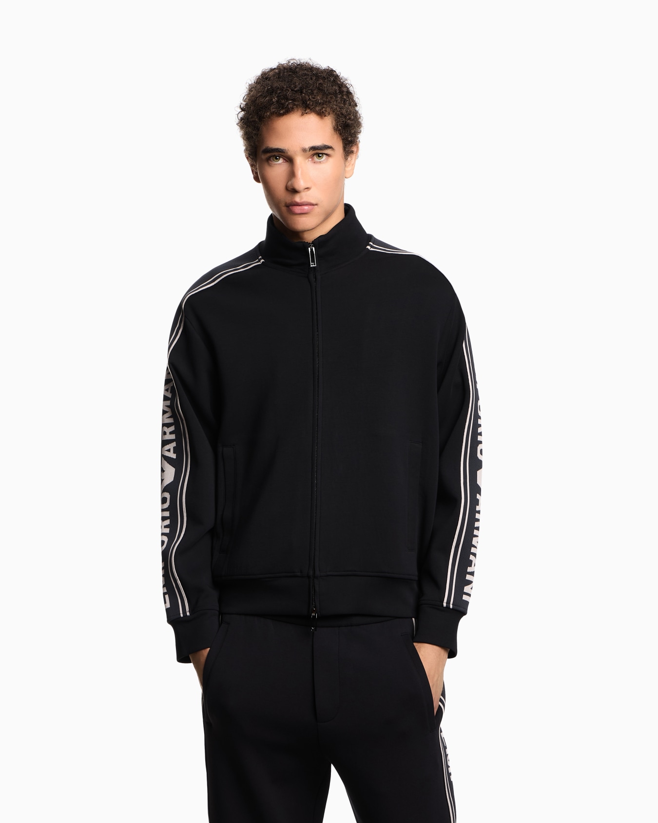 ASV double-jersey full-zip sweatshirt with logo stripe Slide 3