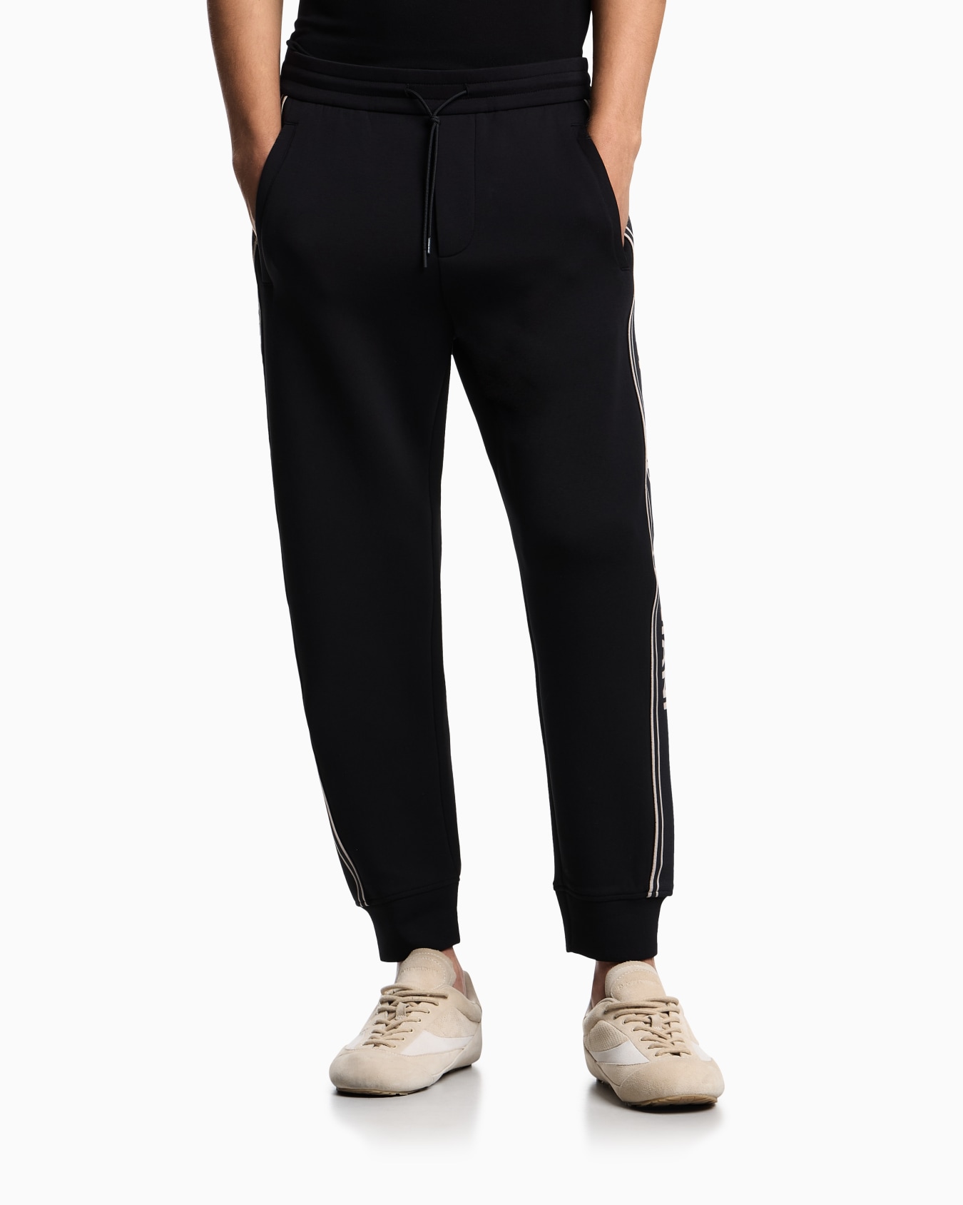 Pantalon de jogging en jersey double avec bandes logo ASV Diapositive 3