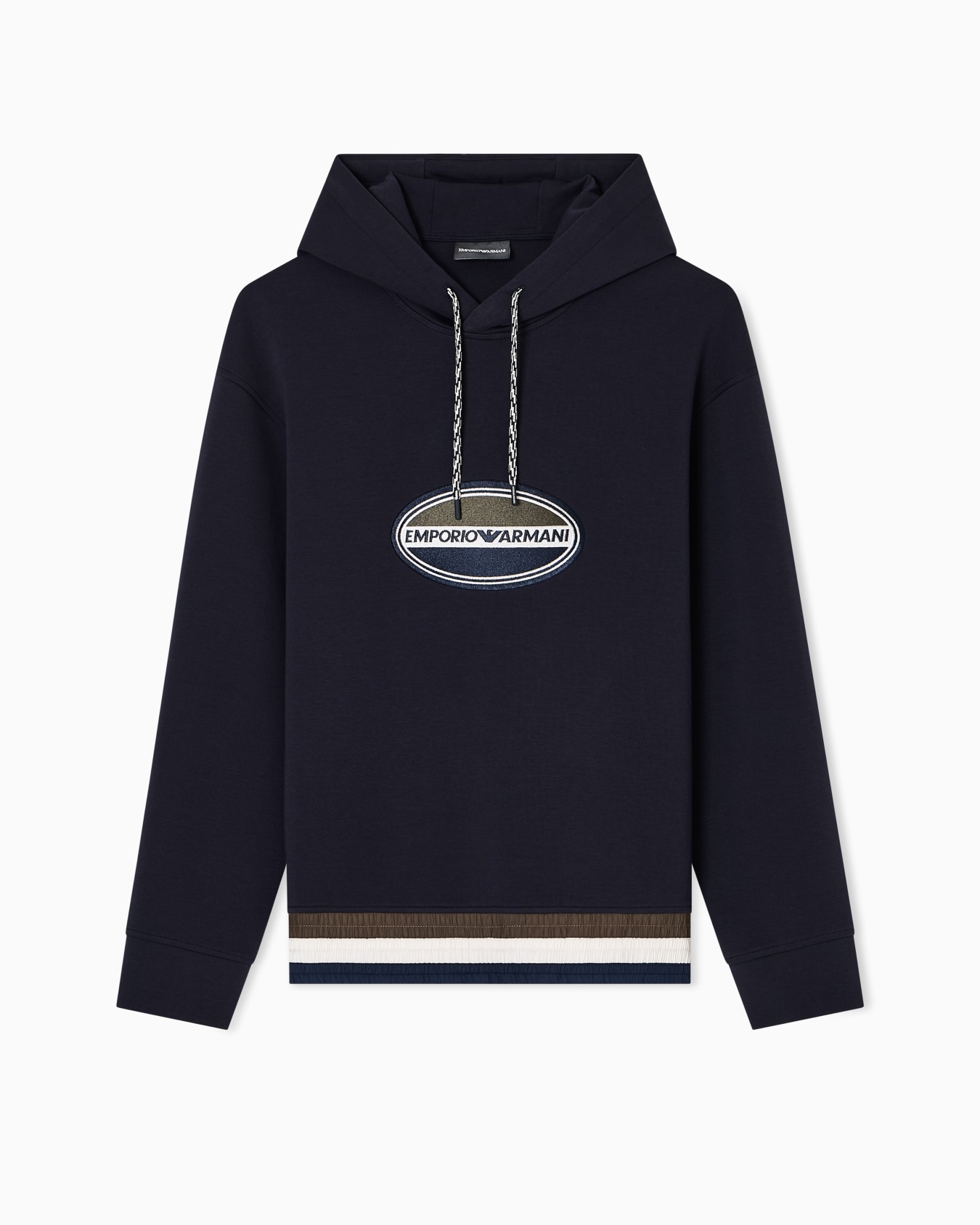 ASV double-jersey hooded sweatshirt with three-colour logo patch Slide 0