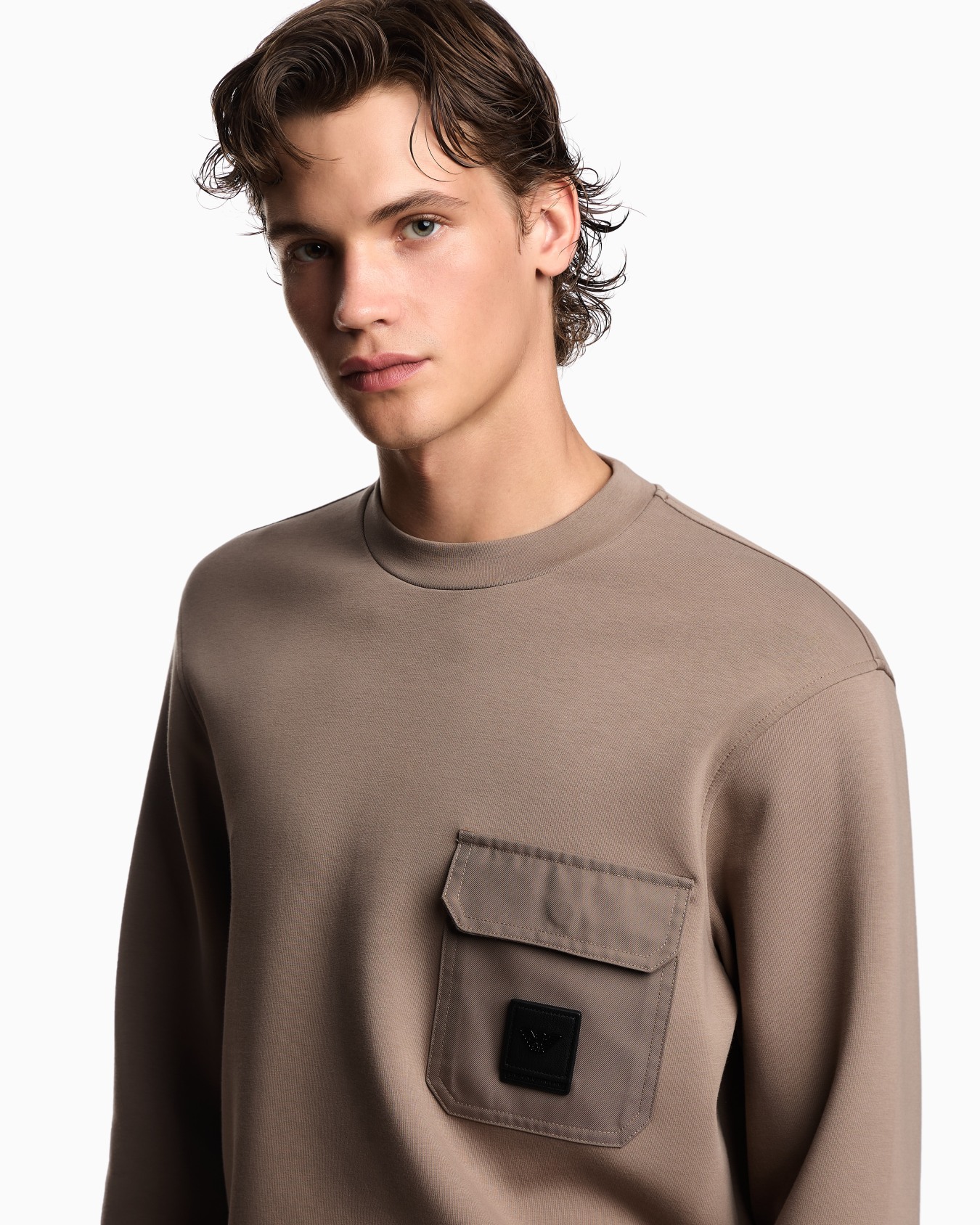 ASV Sweatshirt aus Double-Jersey mit Tasche Logo-Patch Folie 4