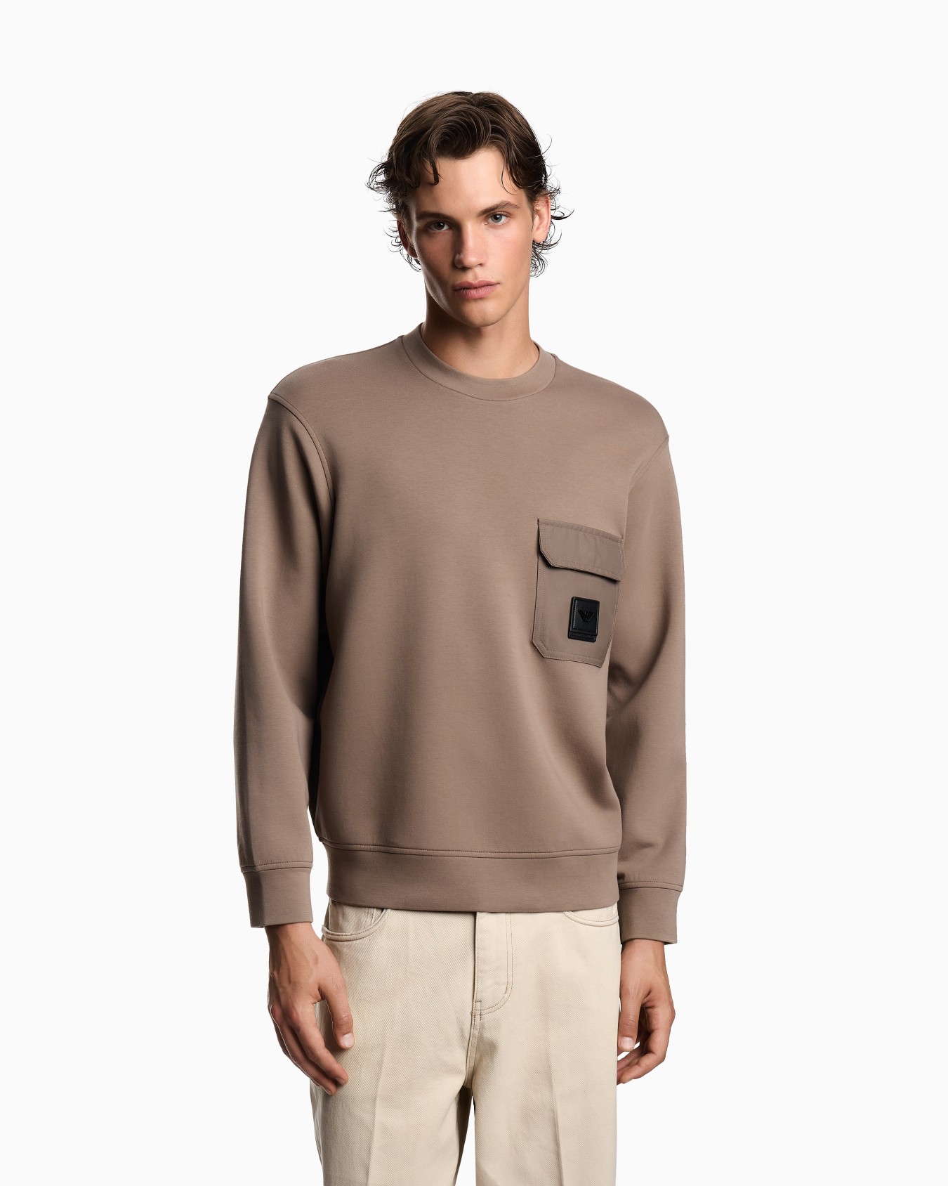 ASV Sweatshirt aus Double-Jersey mit Tasche Logo-Patch Folie 3