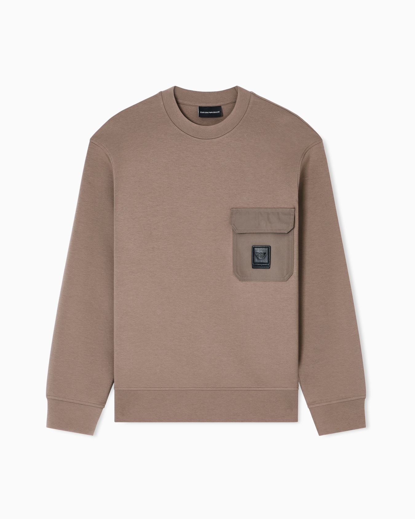 ASV Sweatshirt aus Double-Jersey mit Tasche Logo-Patch Folie 0