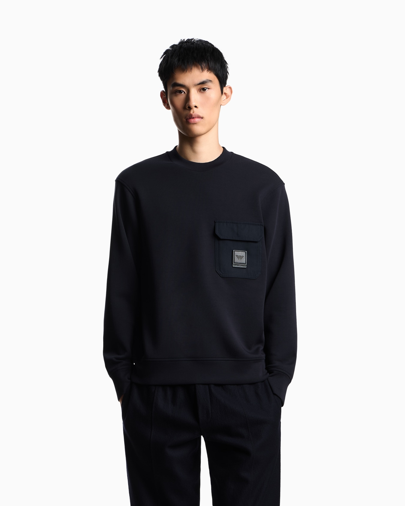ASV double-jersey sweatshirt with pocket and logo patch Slide 3