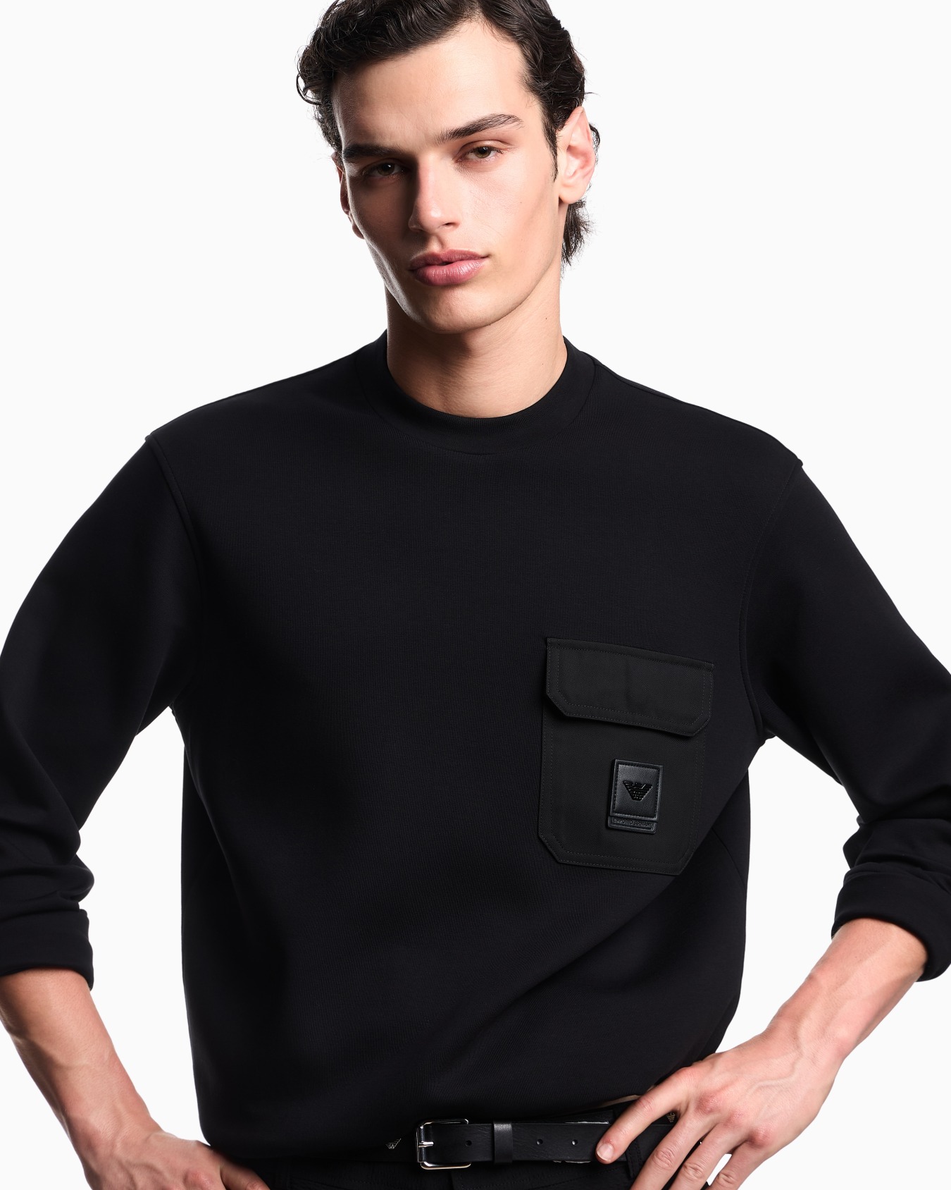 ASV double-jersey sweatshirt with pocket and logo patch Slide 4