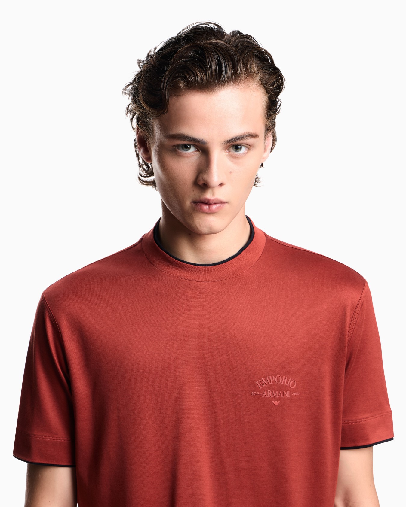 ASV Lyocell-blend jersey T-shirt with contrasting details Slide 4