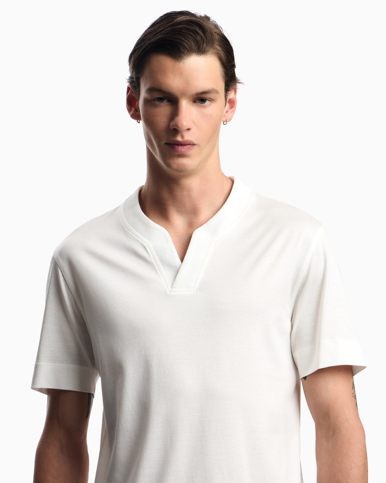 ASV Tシャツ リヨセル Vノッチ スライドする 4