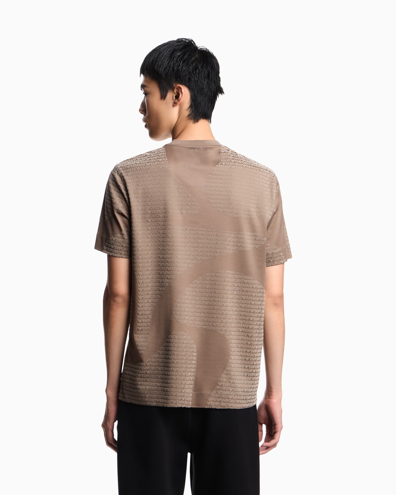 ASV Lyocell-blend jersey T-shirt with all-over flocked logo Slide 2