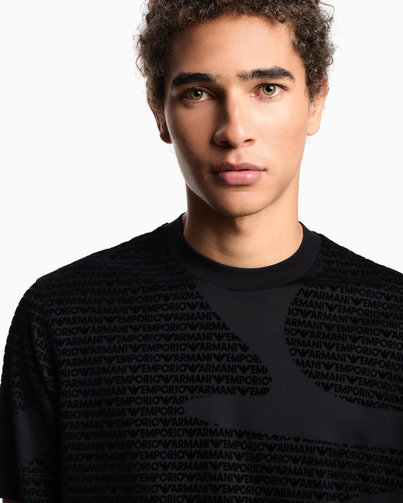 ASV Lyocell-blend jersey T-shirt with all-over flocked logo Slide 5