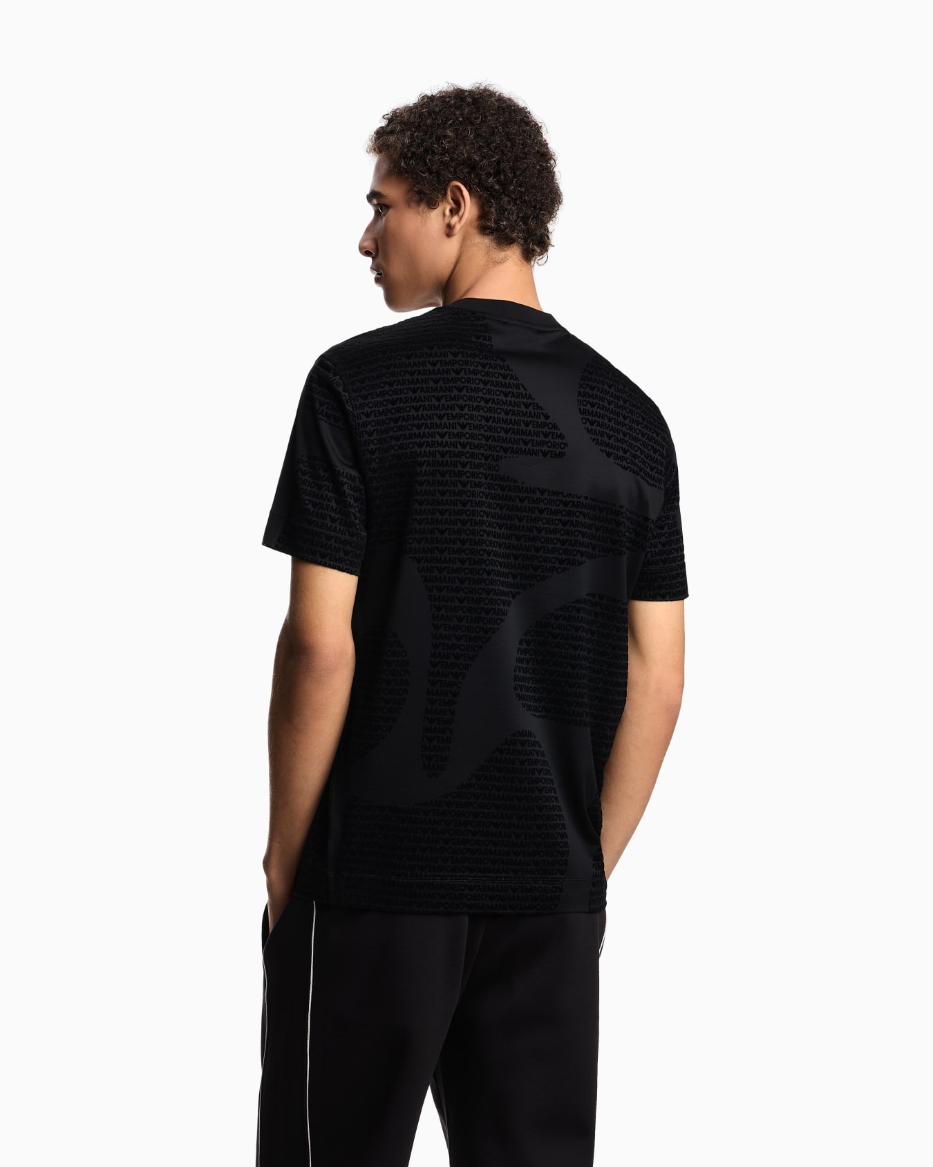 ASV Lyocell-blend jersey T-shirt with all-over flocked logo Slide 3