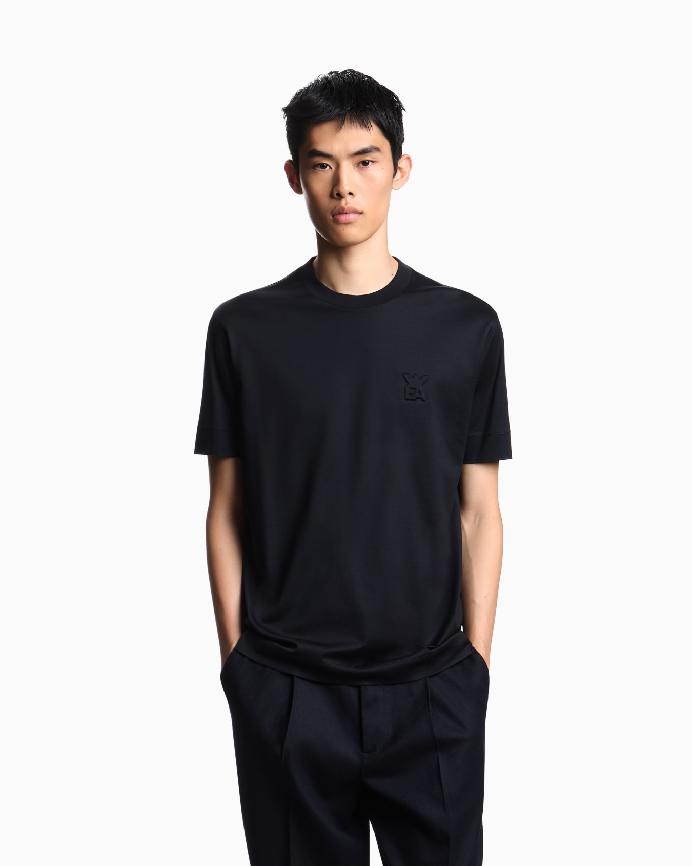 Camiseta de punto de mezcla de lyocell con logotipo abombado ASV Diapositiva 3