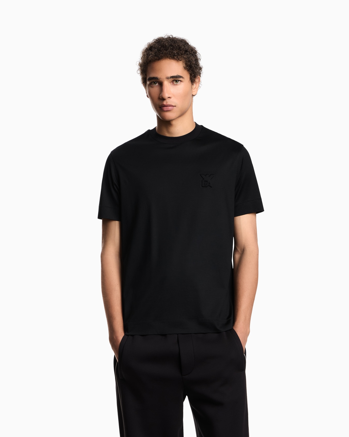 ASV Lyocell jersey blend T-shirt with domed logo Slide 4