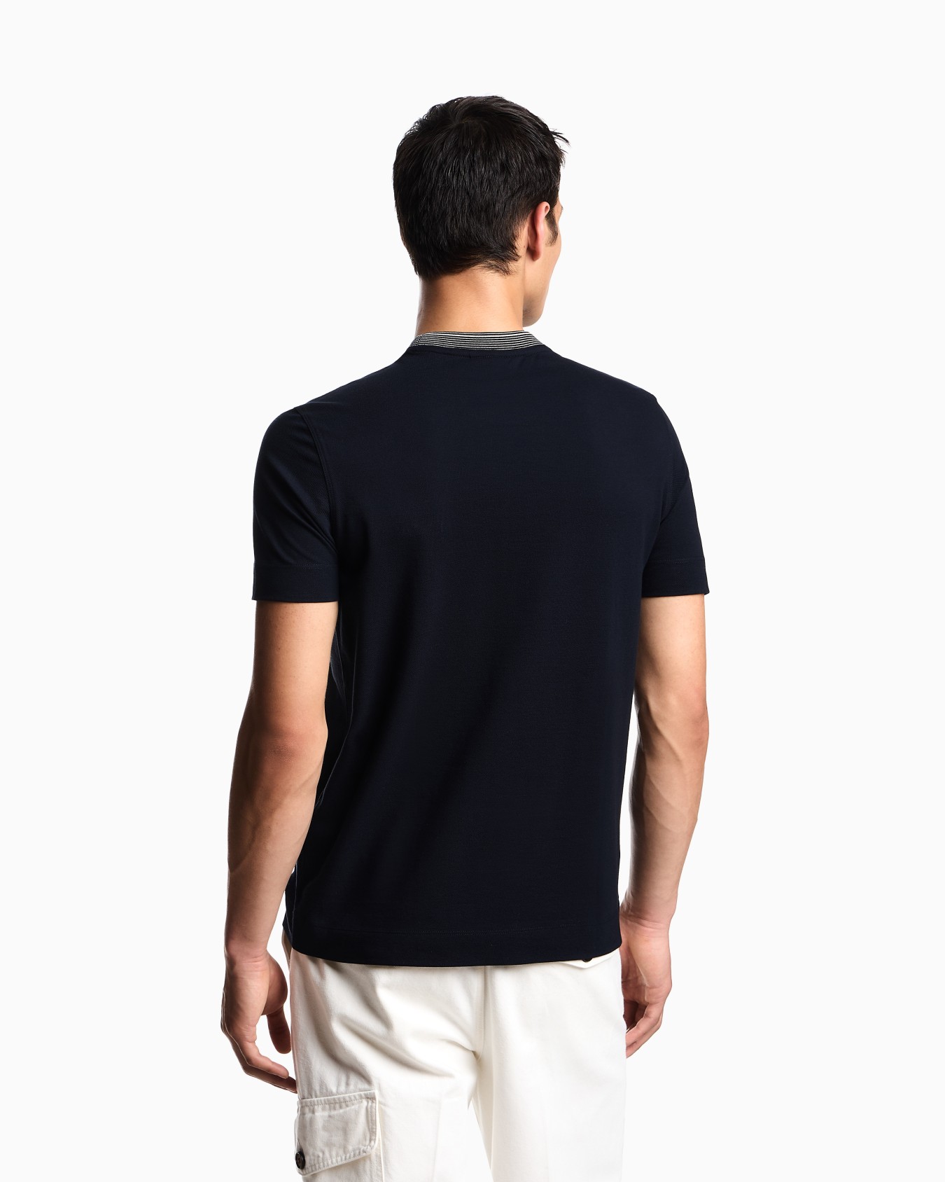 ASV piqué T-shirt with super-embossed EA embroidery Slide 2