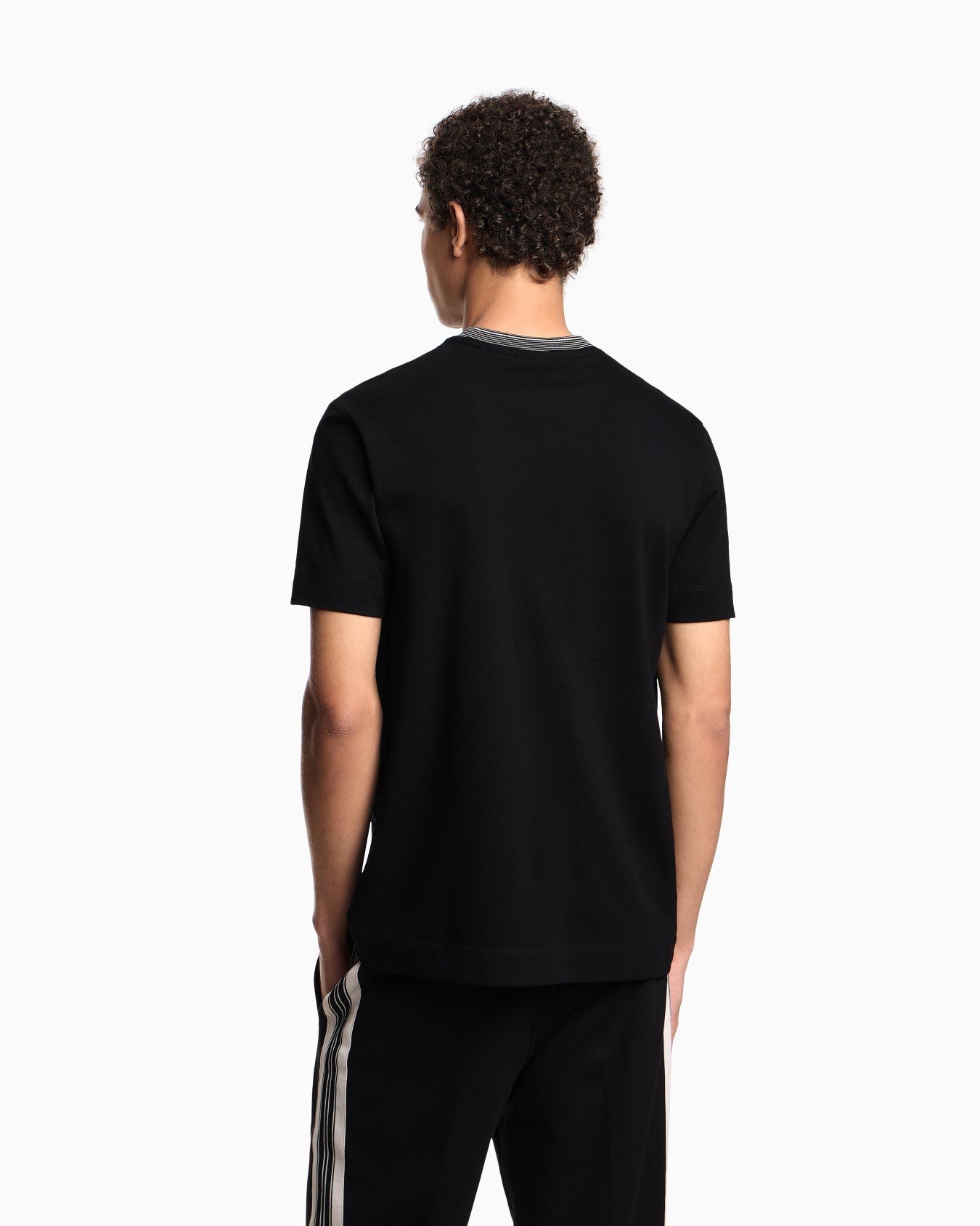ASV piqué T-shirt with super-embossed EA embroidery Slide 2