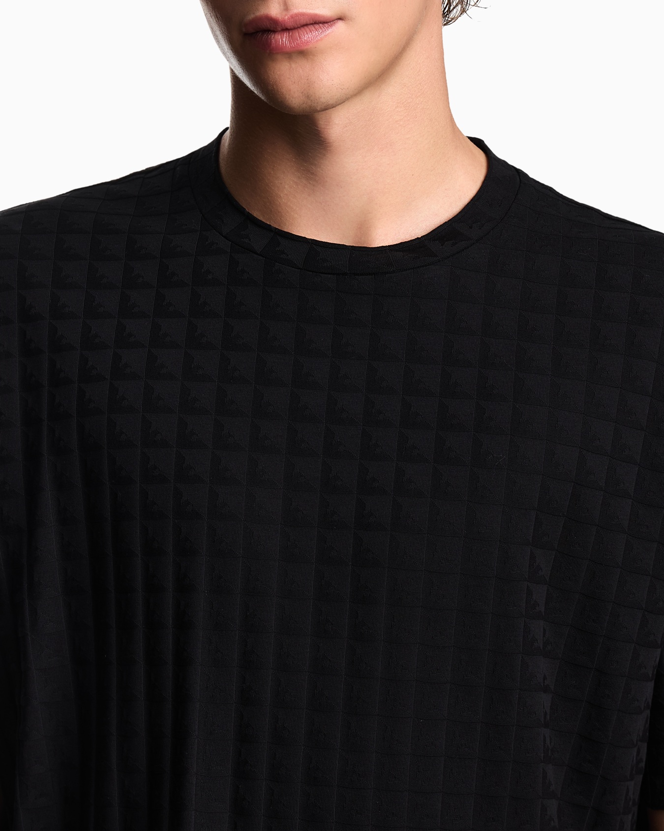 ASV jacquard jersey T-shirt with repeated eagle motif Slide 4