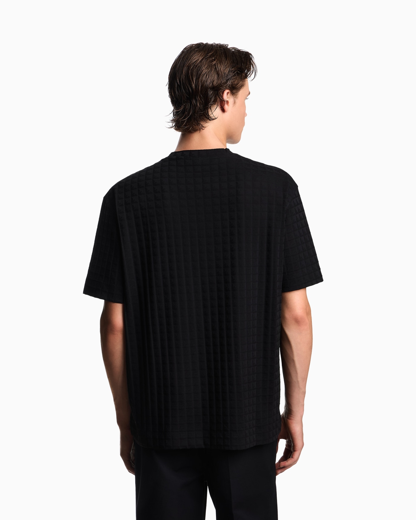 ASV jacquard jersey T-shirt with repeated eagle motif Slide 2