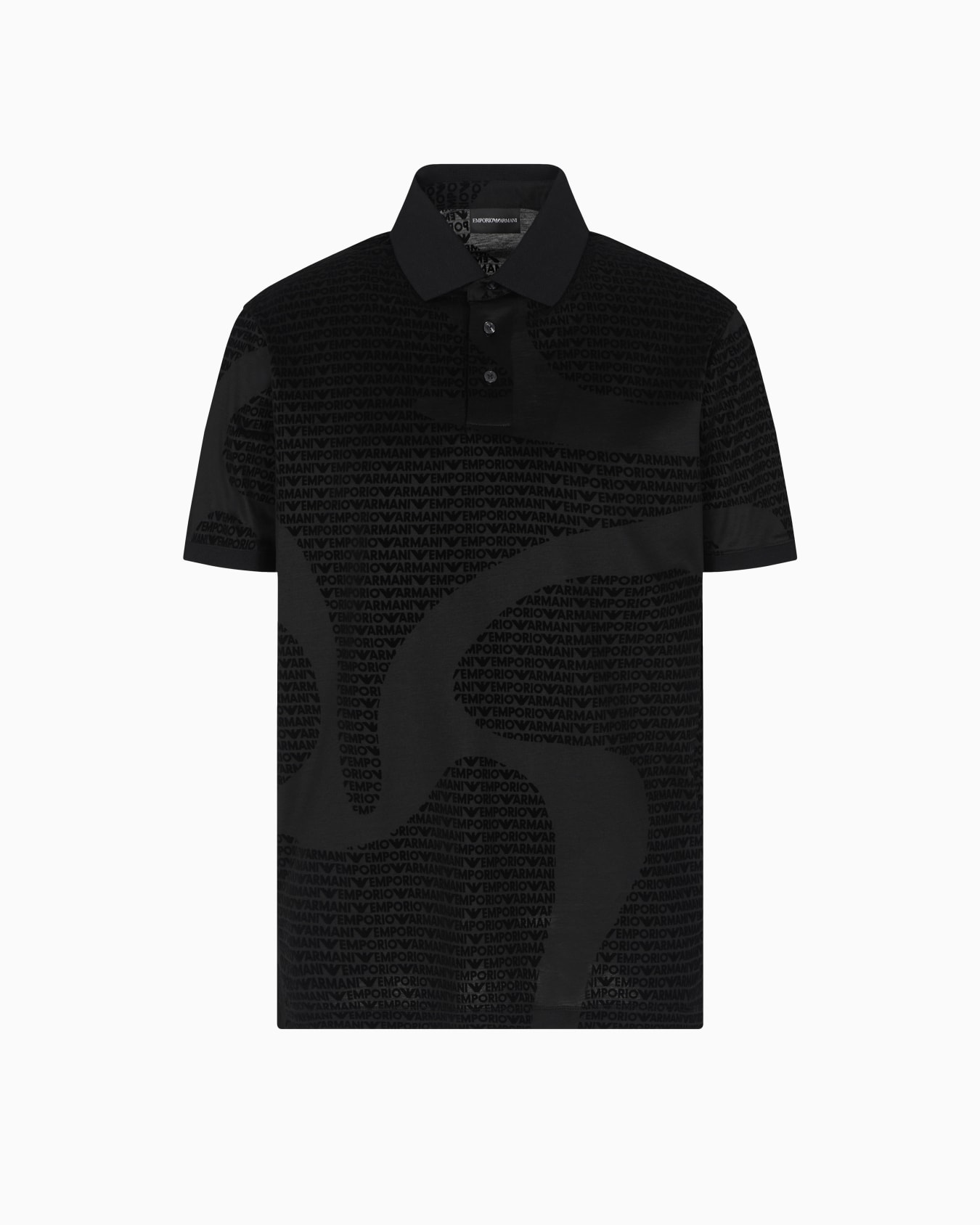 ASV Lyocell-blend jersey polo shirt with all-over flocked logo Slide 0