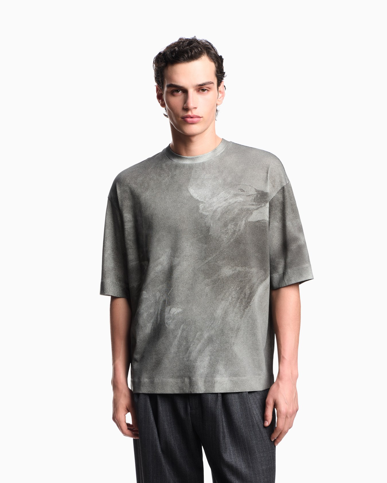 ASV printed-jersey T-shirt with oversized eagle Slide 3