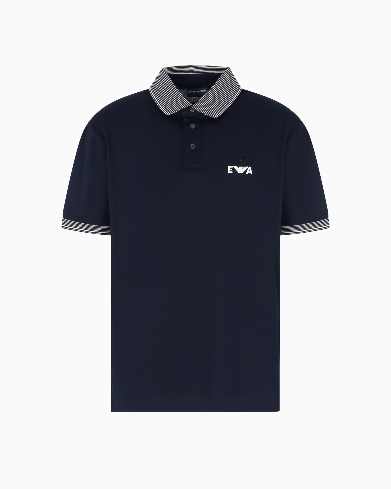 Piqué polo shirt with super-embossed EA embroidery Slide 0