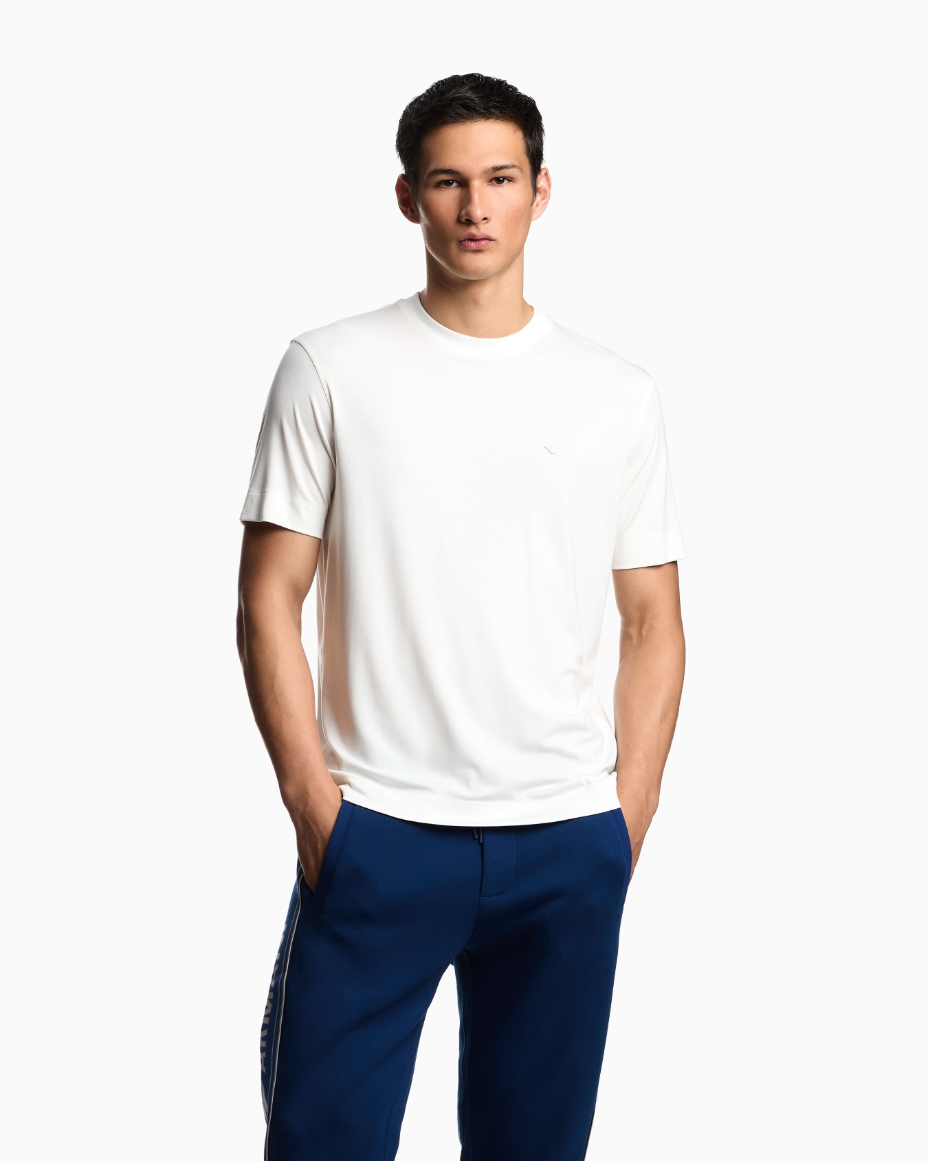 Modal jersey T-shirt with micro eagle embroidery Slide 3
