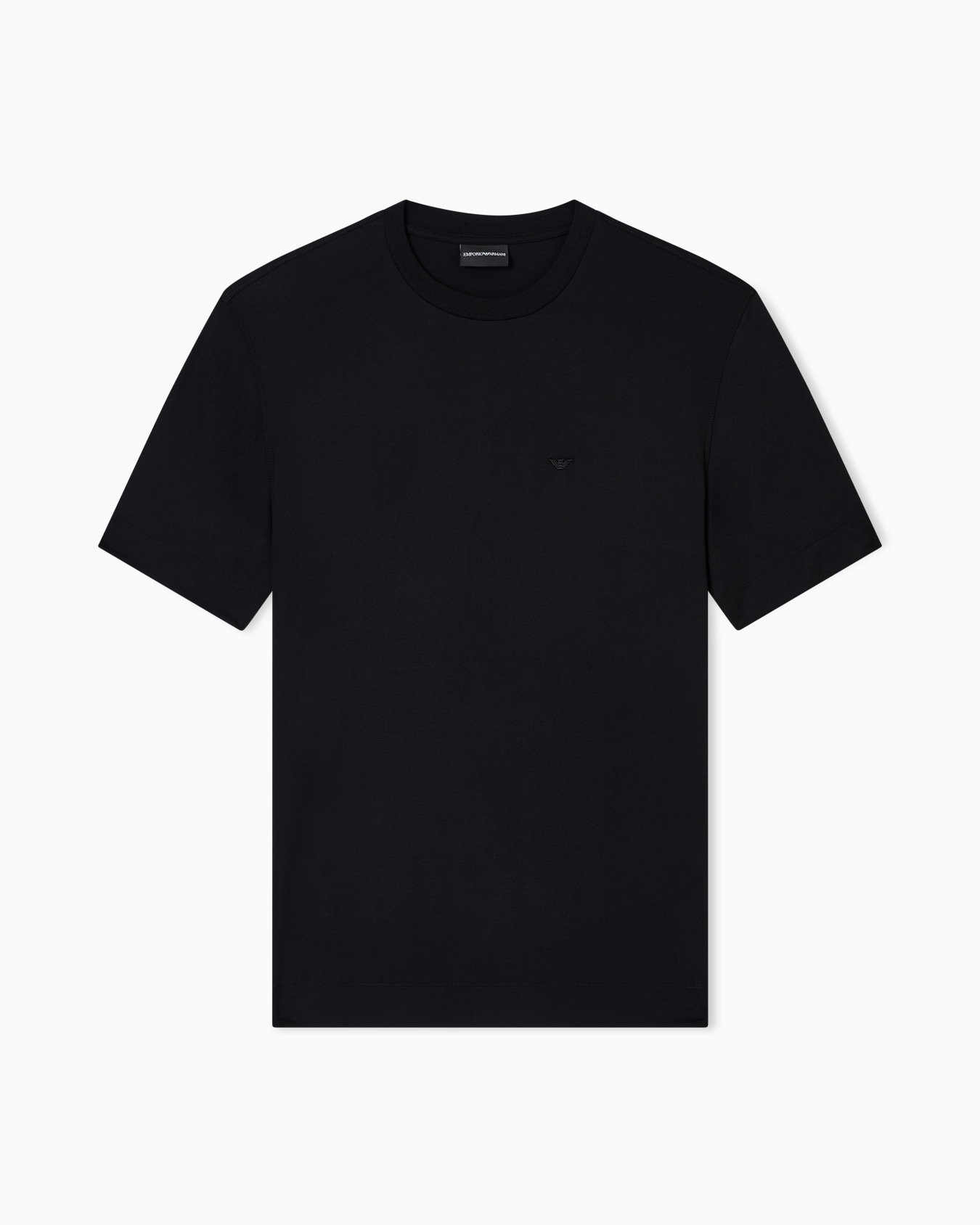 T-shirt in jersey modal con ricamo micro aquila Slide 0