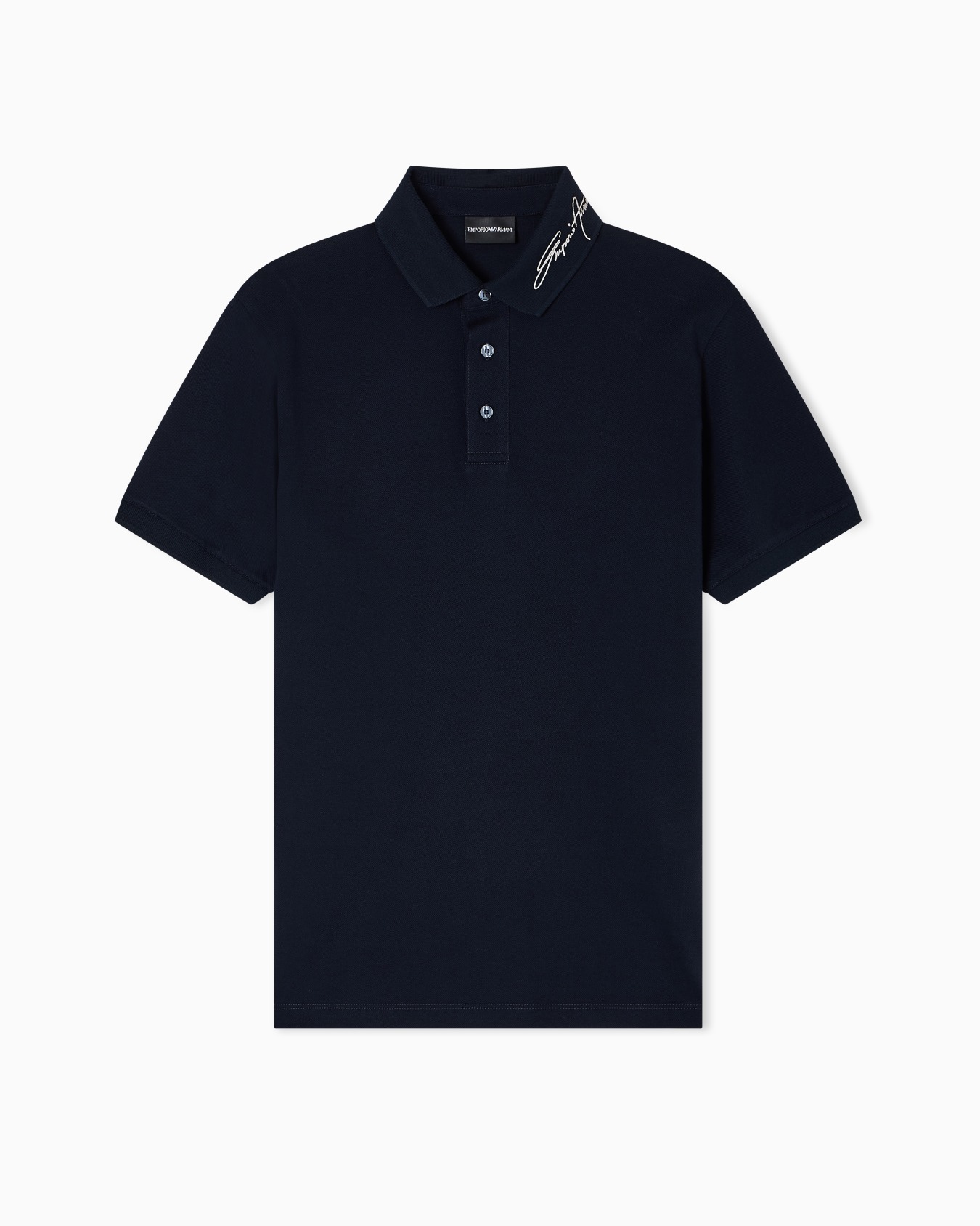 Piqué polo shirt with signature logo embroidery on the collar Slide 0