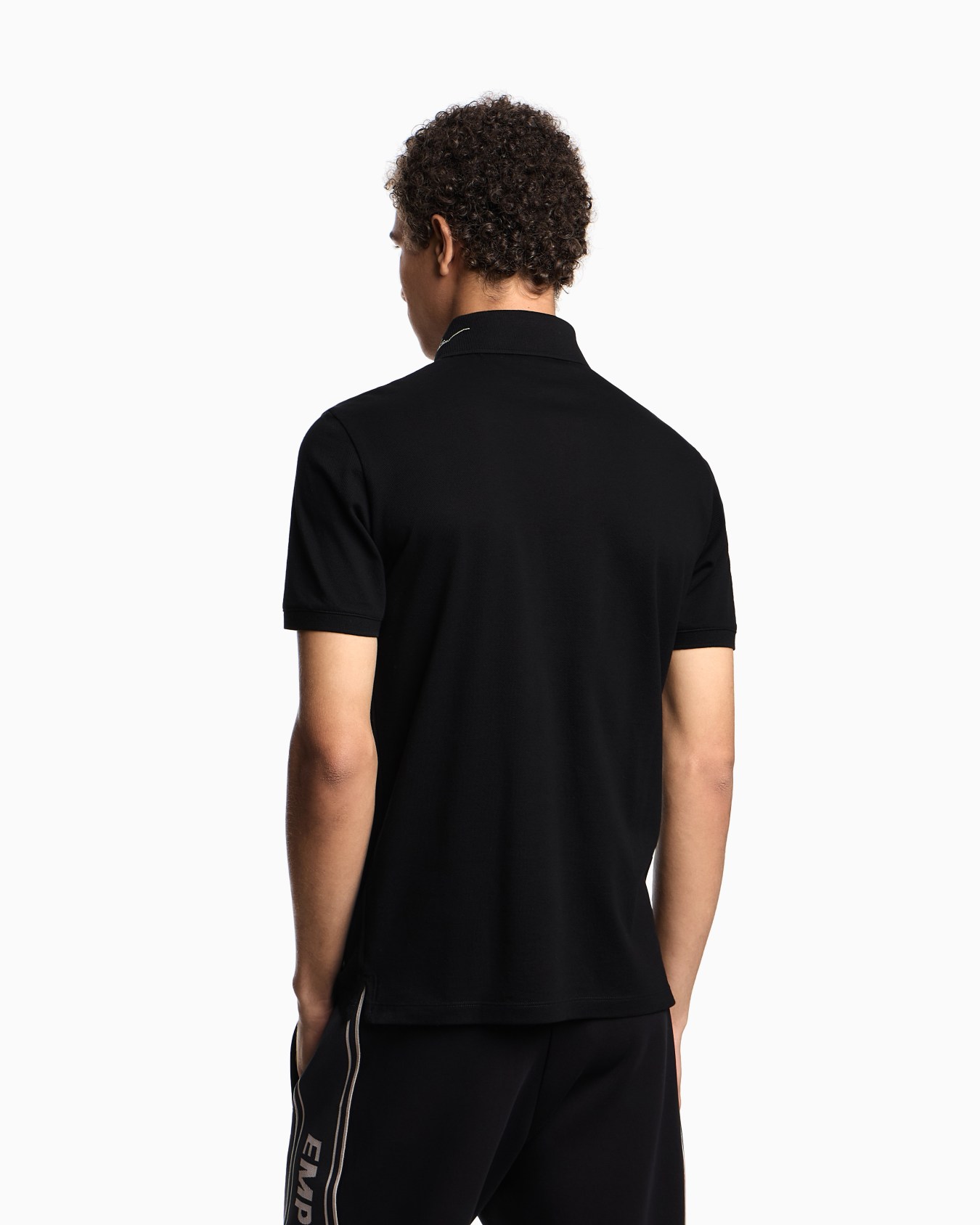 Piqué polo shirt with signature logo embroidery on the collar Slide 2
