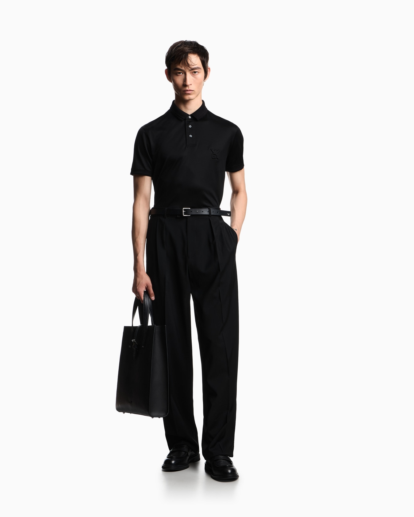 ASV Lyocell-blend jersey polo shirt with domed logo Slide 1