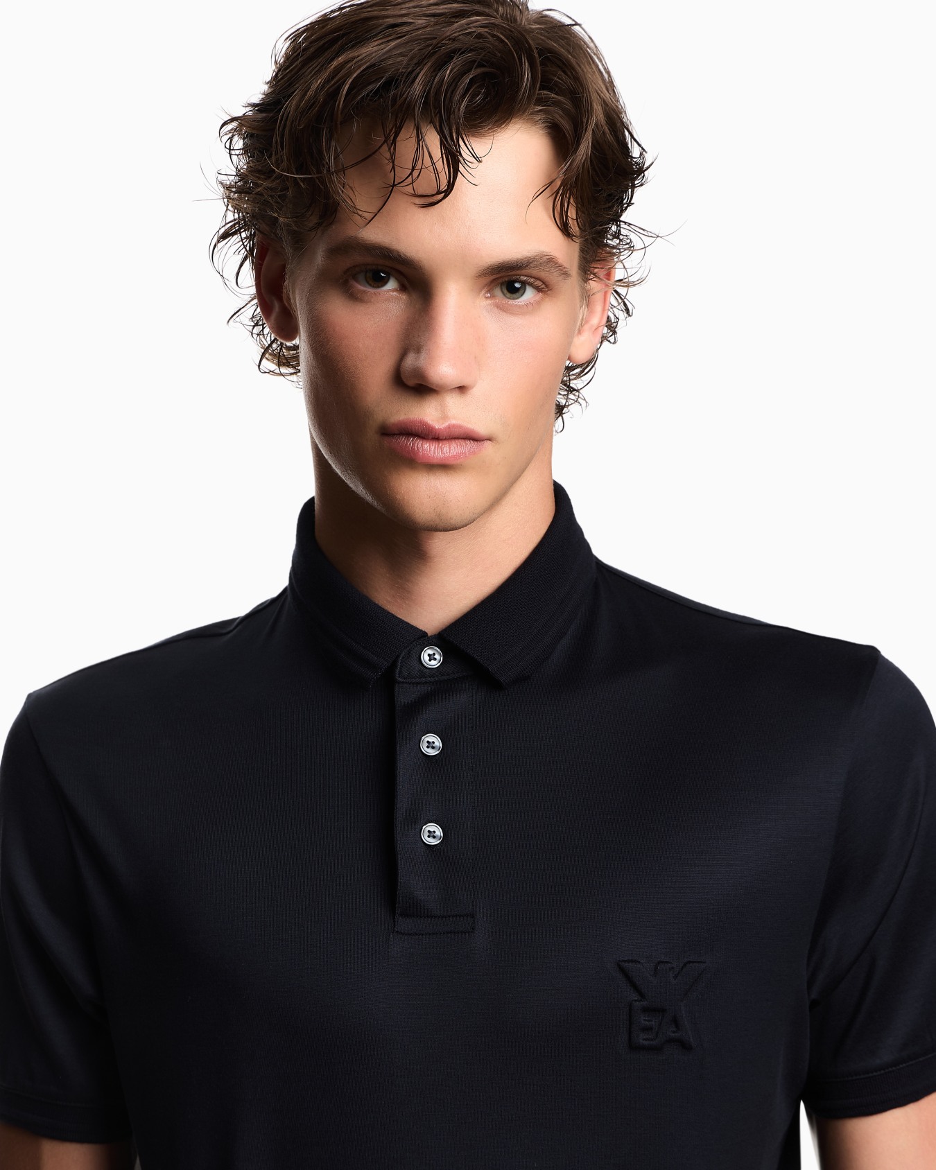 ASV Lyocell-blend jersey polo shirt with domed logo Slide 4