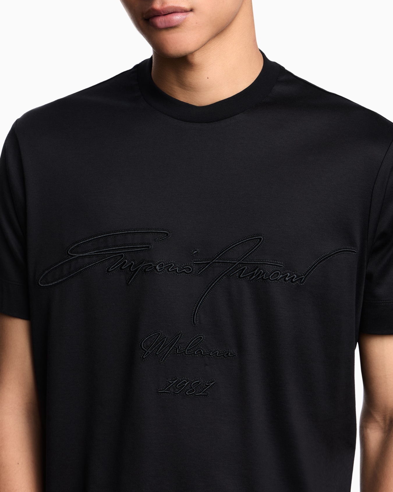 ASV Lyocell-blend jersey T-shirt with oversized embroidery Slide 5