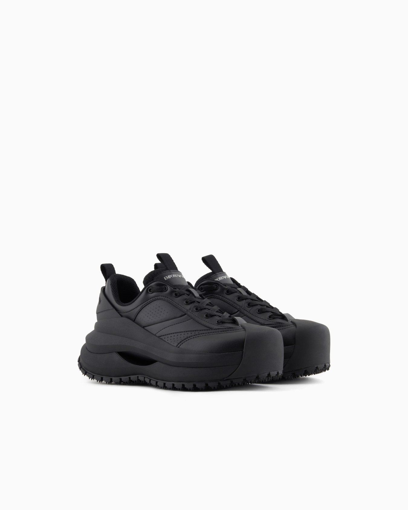 Chunky leather sneakers Slide 1
