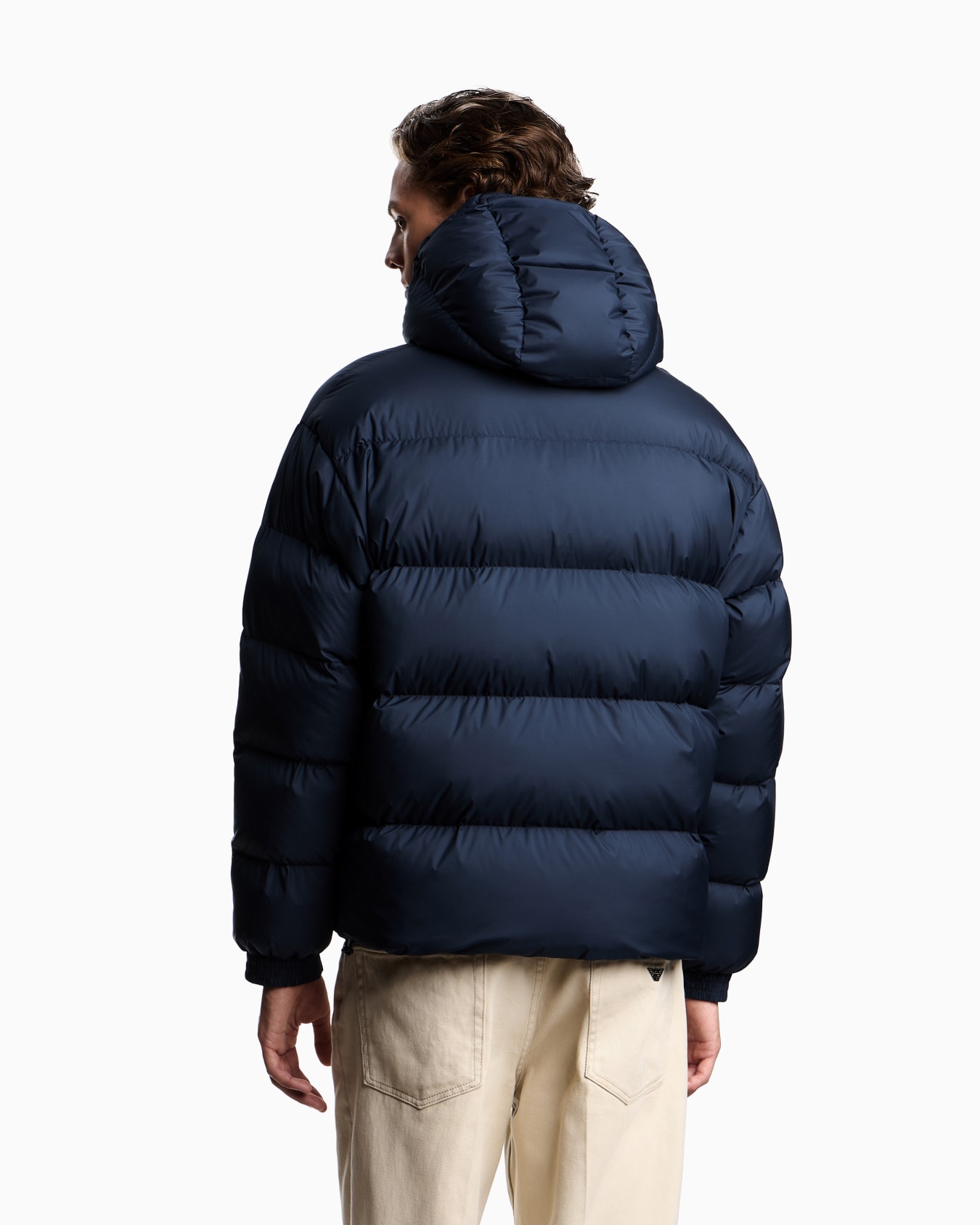 Water-repellent, quilted ripstop nylon hooded down jacket Slide 2